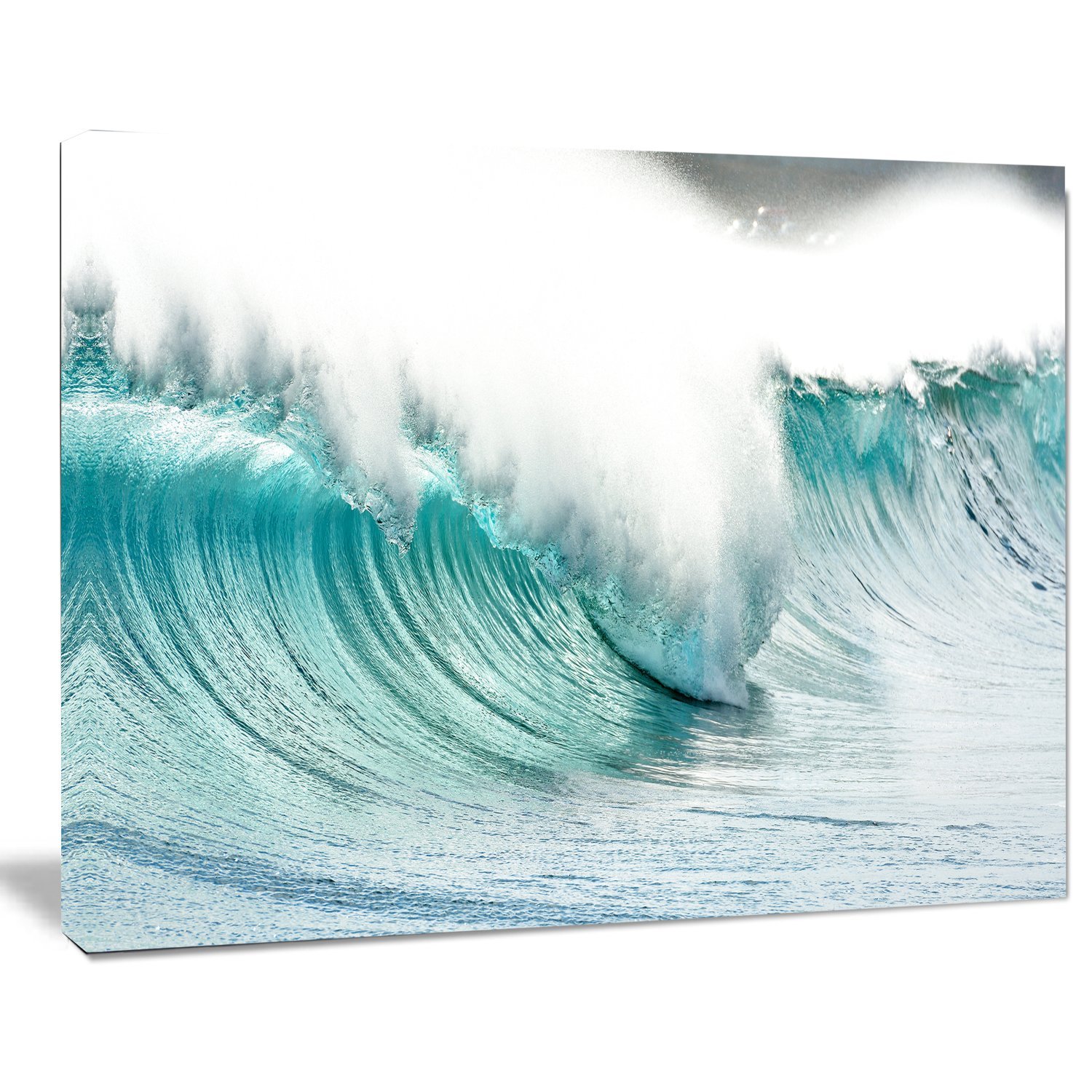 Stunning Blue Ocean Waves Beach Canvas Wall Art Print - Coastal Home Decor for Living Room, Bedroom & Office