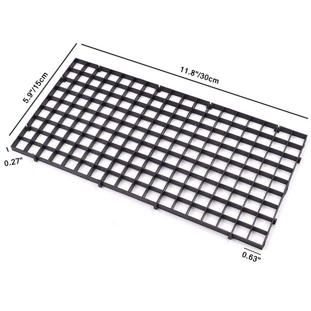4 Pcs Black Aquarium Divider Tray - Plastic Grid for Fish Tank Filter & Light Diffuser - Perfect for Tank Separation & Organization