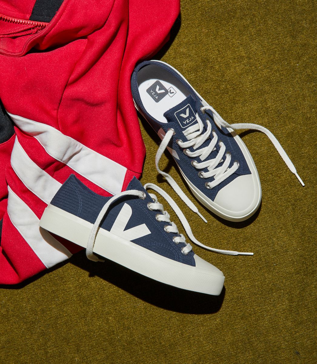 Veja Wata II Low Canvas Sneakers in Nautico Pierre - Eco-Friendly Vegan Shoes for Men & Women | Perfect for Casual Wear, Travel & Sustainable Fashion