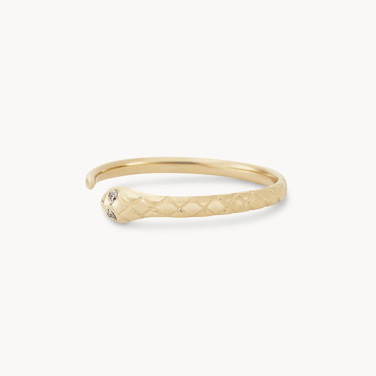 Revival Diamond Snake Ring - 14K Yellow Gold Elegant Jewelry for Women, Perfect for Parties, Weddings & Special Occasions