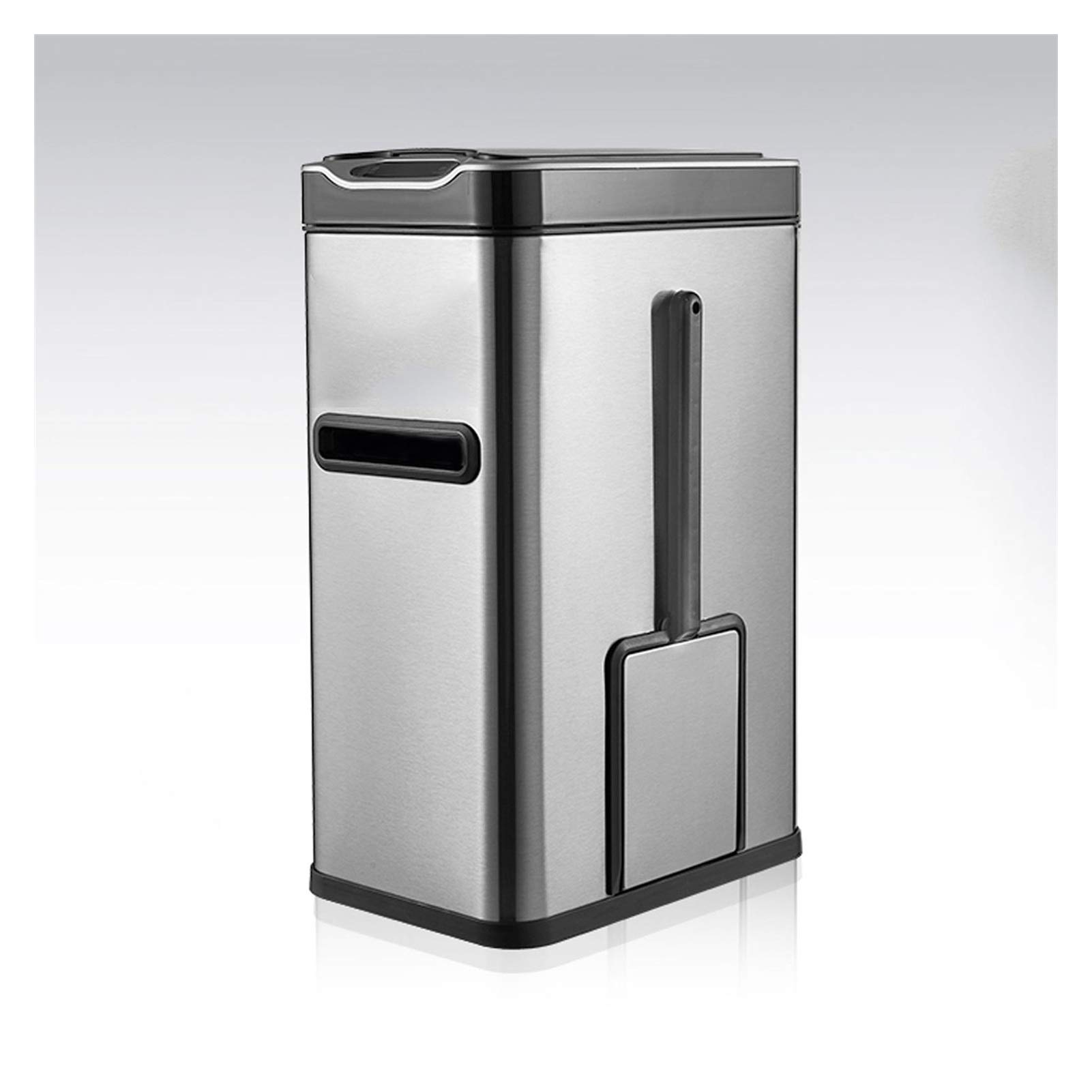 Smart Induction Trash Can with Lid - 7L Automatic Stainless Steel Garbage Bin for Kitchen, Bathroom & Home Office - Includes Toilet Brush & Tissue Box Holder - Perfect for Modern Homes, Offices & Small Spaces