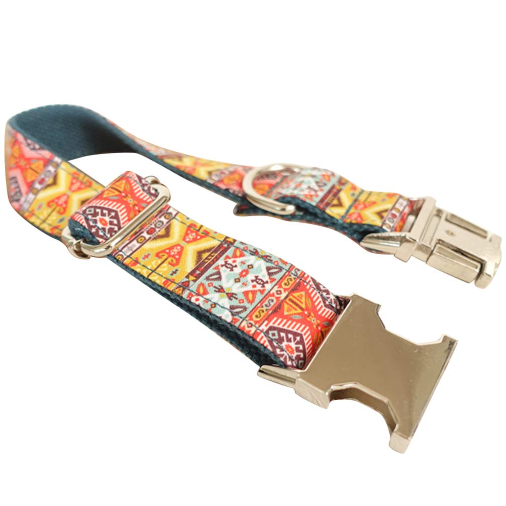 Handmade Adjustable Dog Collar for Small Medium Large Dogs - Soft Comfortable Pet Collar with D-Ring for Leash - Perfect for Walking, Training, and Outdoor Adventures