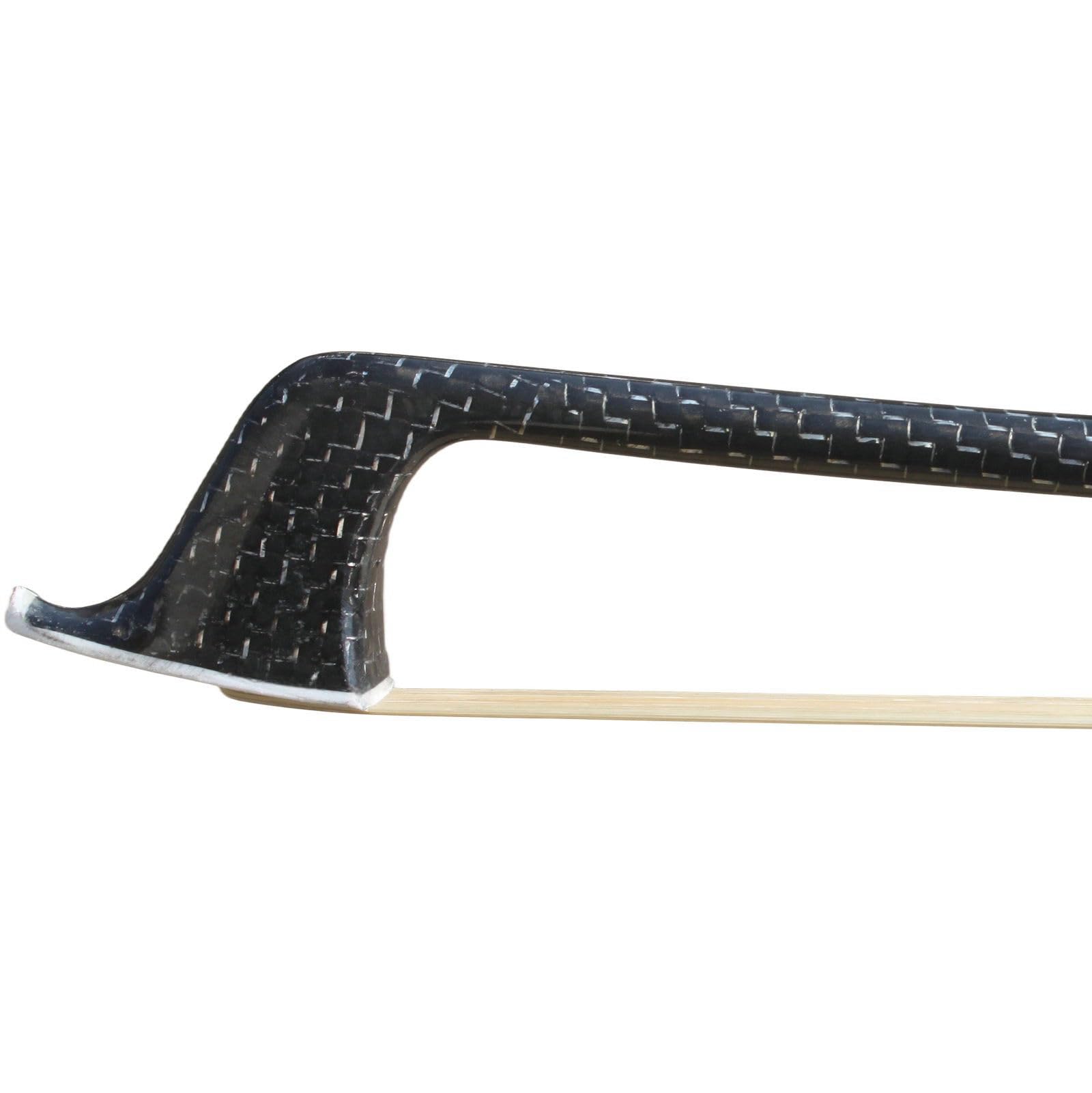 Premium 4/4 Full Size Carbon Fiber Cello Bow with Ebony Frog & Natural Horsehair - Professional & Student Use for Concerts, Practice & Performances