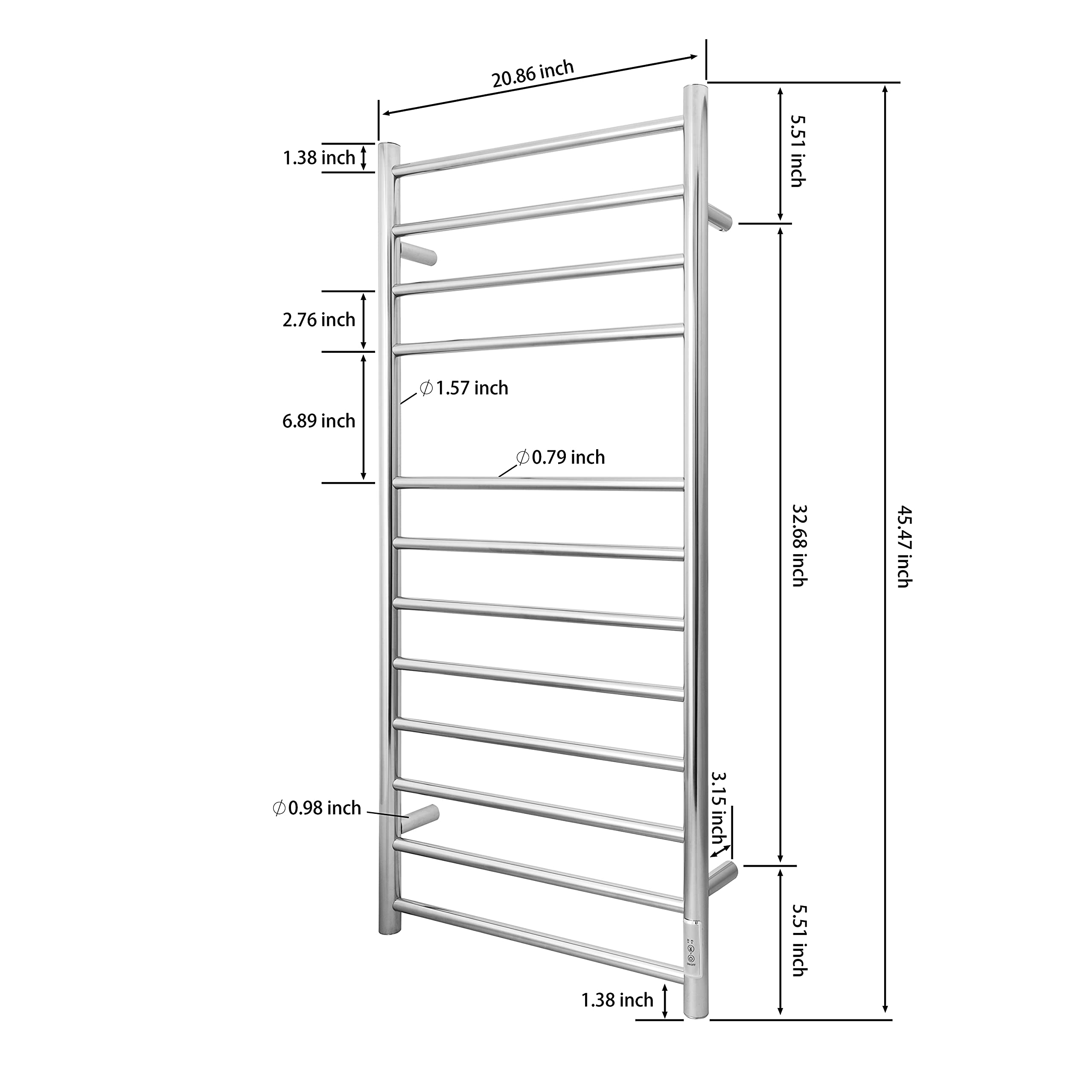 Premium Stainless Steel Electric Towel Warmer with Built-in Timer - 12 Bar Wall Mounted Heated Towel Rack for Bathroom | Fast Heating, Energy Efficient | Perfect for Spa, Luxury Hotels & Modern Homes