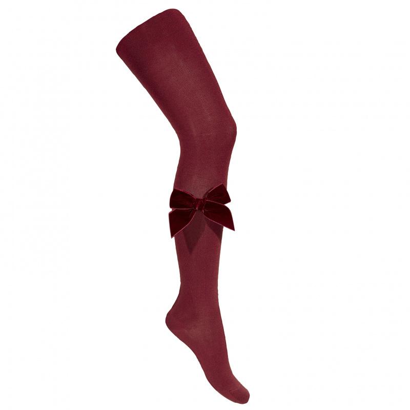 Garnet Velvet Bow Tights for Women - Elegant Holiday Party Stockings with Lace Trim - Perfect for Christmas, Valentine's Day & Special Occasions