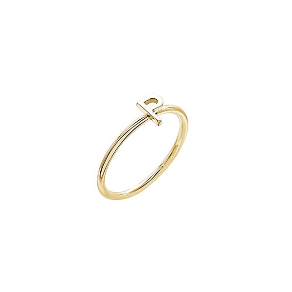 Amare Wear Initial Stackable Rings 14K Gold - Personalized Name Rings for Women, Dainty Layering Rings, Minimalist Jewelry Gift | Perfect for Everyday Wear, Stacking & Special Occasions