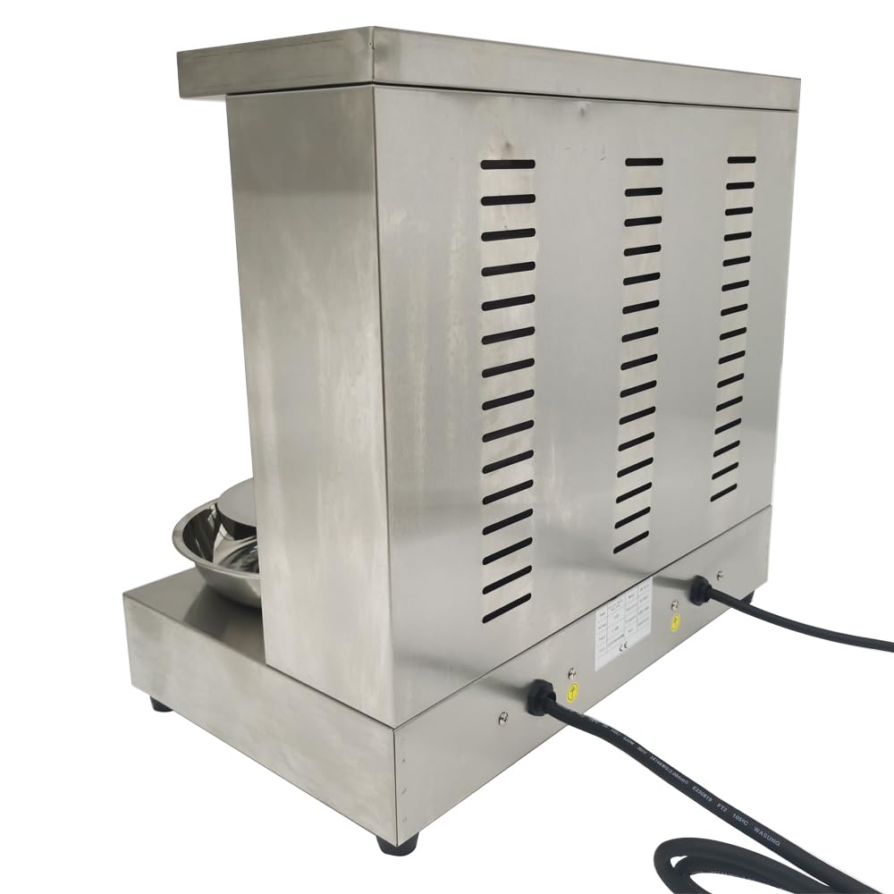 110V 3.6KW Commercial Electric Shawarma Machine with 3 Burners - Vertical Kebab Grill for Gyro, Turkish BBQ & Doner - Perfect for Restaurants, Food Trucks & Catering Events