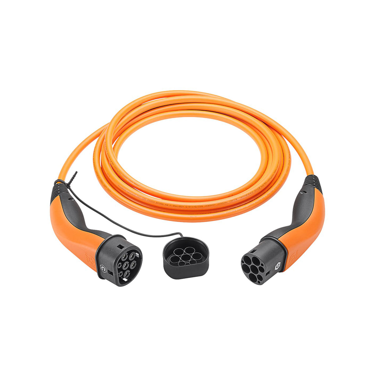 Premium LAPP EV Charging Cable Type 2 (11kW 3 Phase 20A) 5m Orange - Fast Charging for Tesla, BMW, Audi & More | Home & Public Station Use
