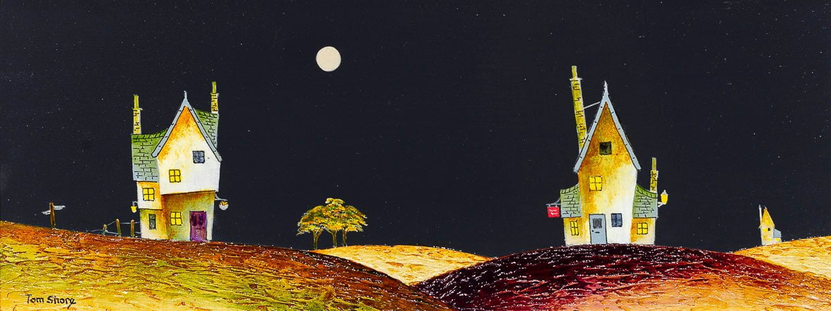 Original Moonlit Evening Painting - Handmade Wall Art for Living Room, Bedroom & Office Decor | Perfect Gift for Home & Housewarming