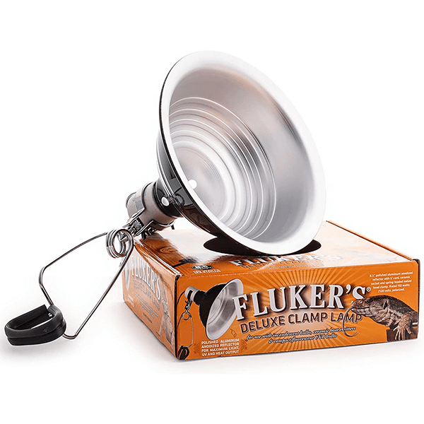 Fluker's Deluxe Clamp Lamp - Adjustable Reptile Heat Lamp with Ceramic Socket for Terrariums, Tanks & Pet Enclosures - Perfect for Bearded Dragons, Snakes & Lizards