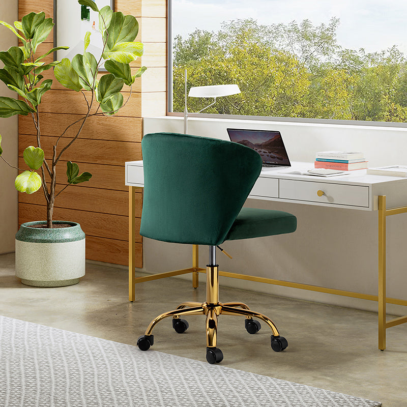 Premium Chandra Velvet Office Chair - Ergonomic Executive Desk Chair with Lumbar Support for Home & Office Workspaces - Comfortable Modern Computer Chair for Long Hours of Sitting