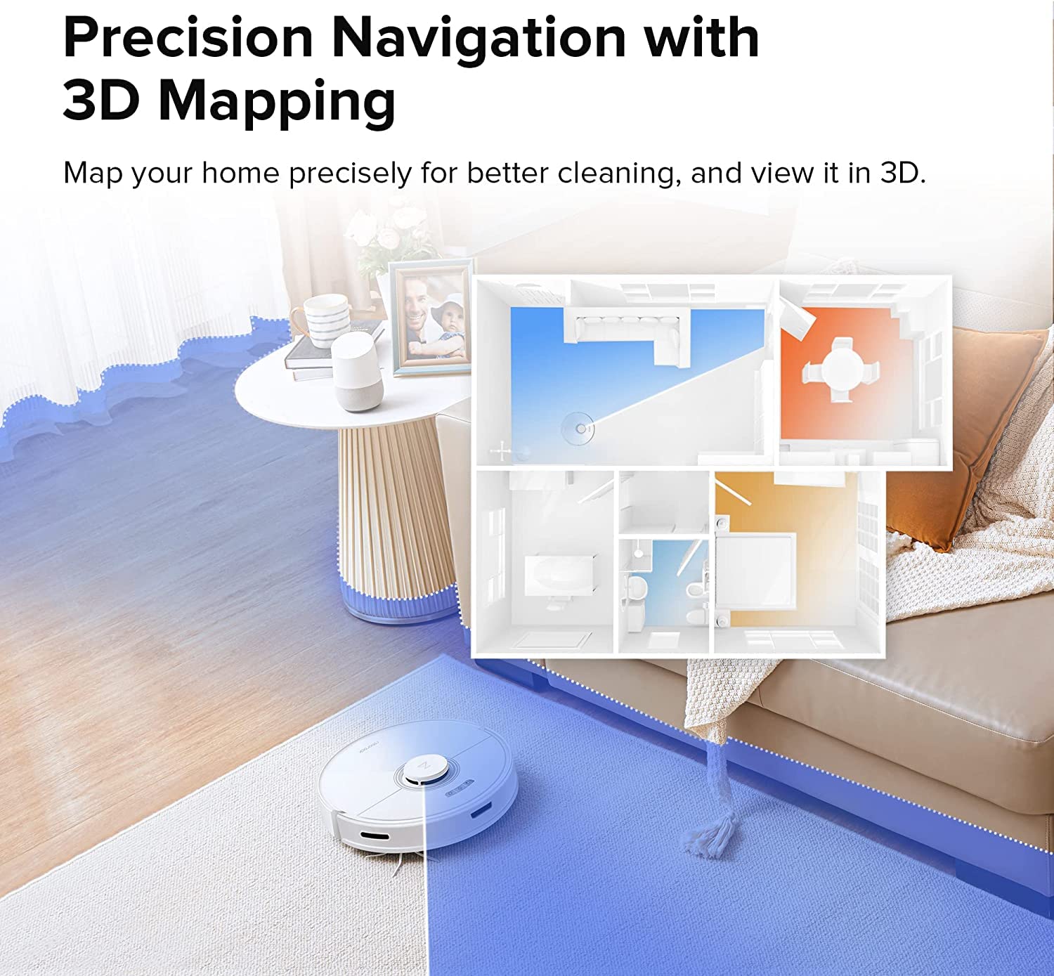 Roborock Q7 Max Robot Vacuum and Mop Cleaner with Side Brushes - Smart Mapping, 180min Runtime, Self-Charging - Perfect for Hardwood Floors, Carpets & Pet Hair Cleaning