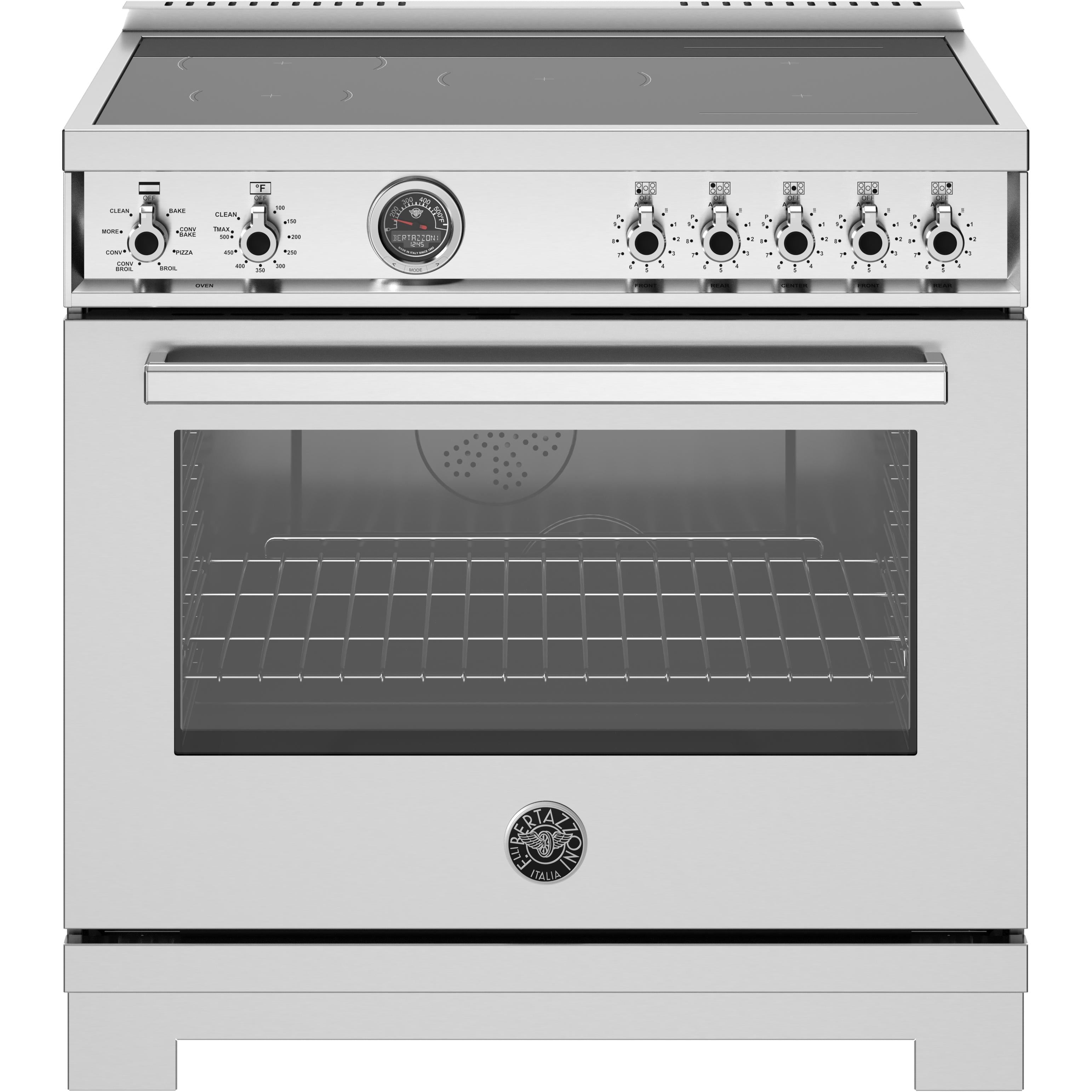 Bertazzoni PRO365ICFEPXT 36 Inch Freestanding Induction Range - Professional Gas & Electric Oven Combo for Modern Kitchens | Perfect for Home Chefs & Entertaining