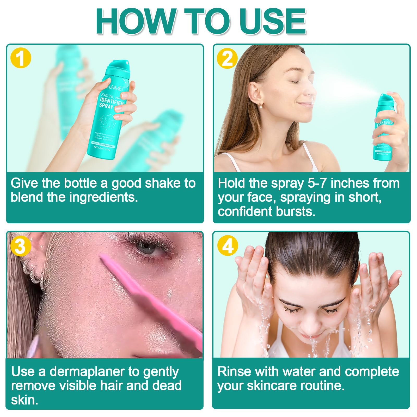 Best Hair Identifier Spray for Face Shaving & Dermaplaning - Visible Hair Detection Spray for Facial & Body Hair - Perfect for Precise Shaving & Skincare Routine
