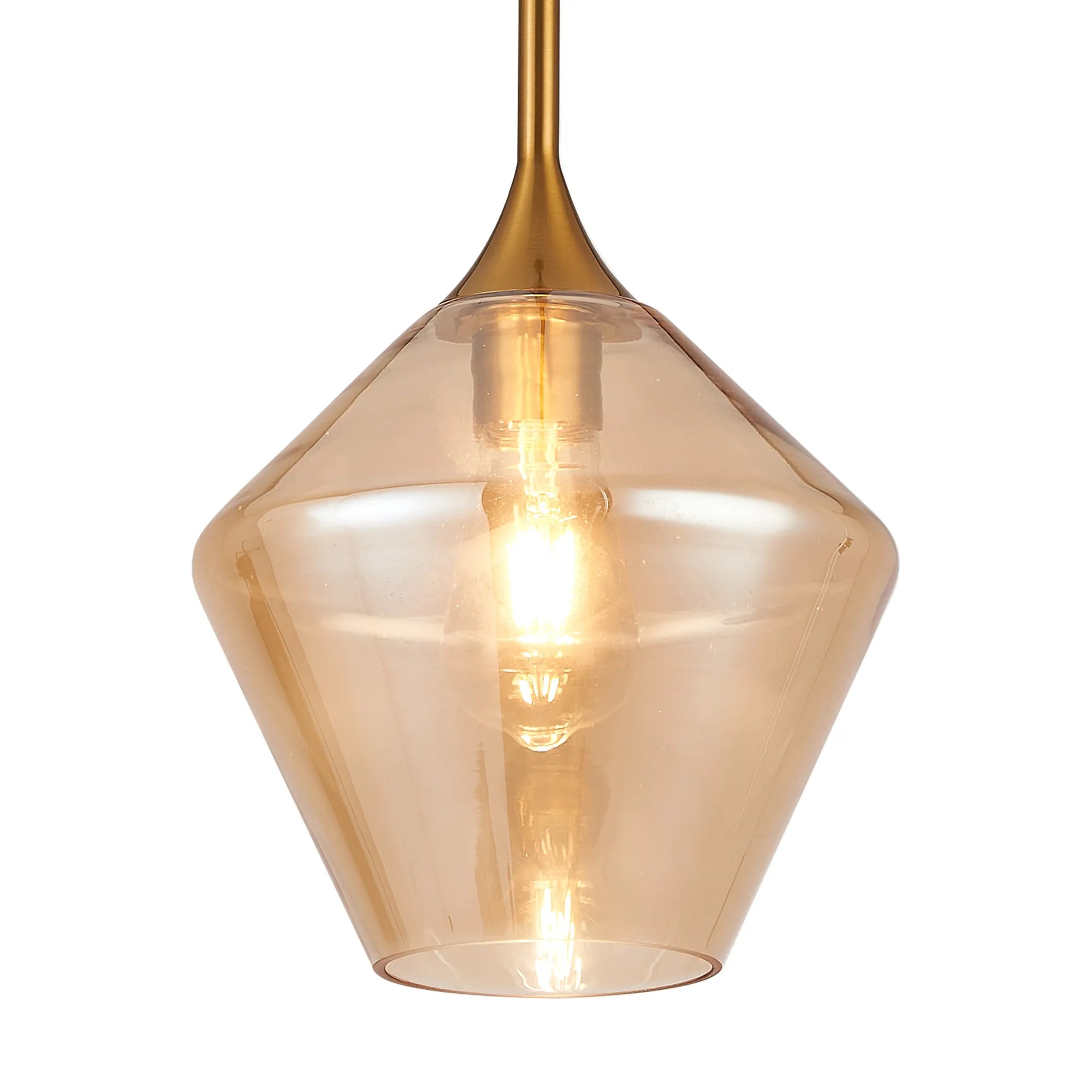 Benalla Single Pendant Light Fixture - Diamond Glass Shade with E27 Socket in Multiple Finish Options - Perfect for Dining Room, Kitchen Island or Bedroom Lighting