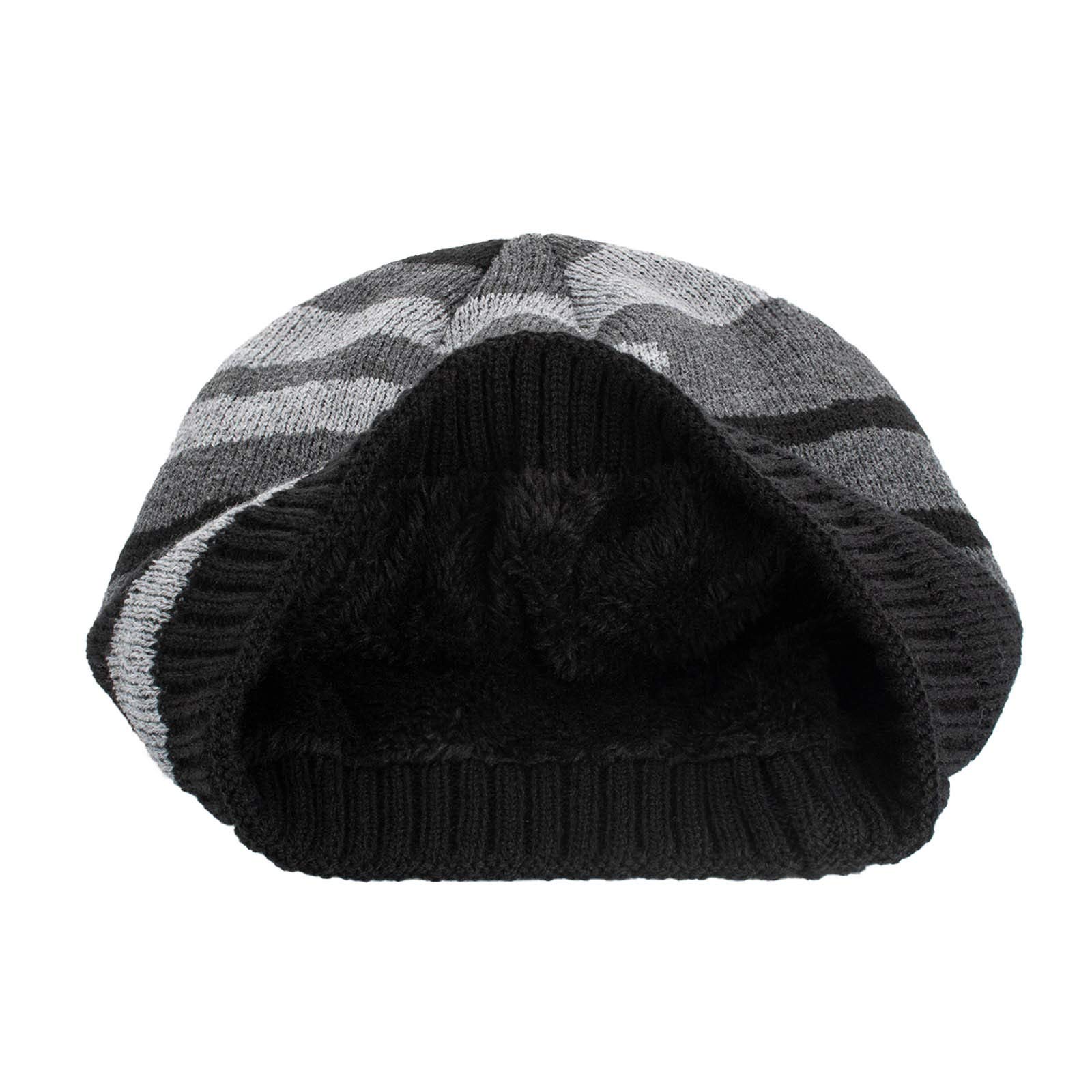 Unisex Winter Knitted Wool Hat - Warm Camouflage Plush Beanie for Men & Women - Outdoor Cold Weather Accessory for Skiing, Hiking & Daily Wear