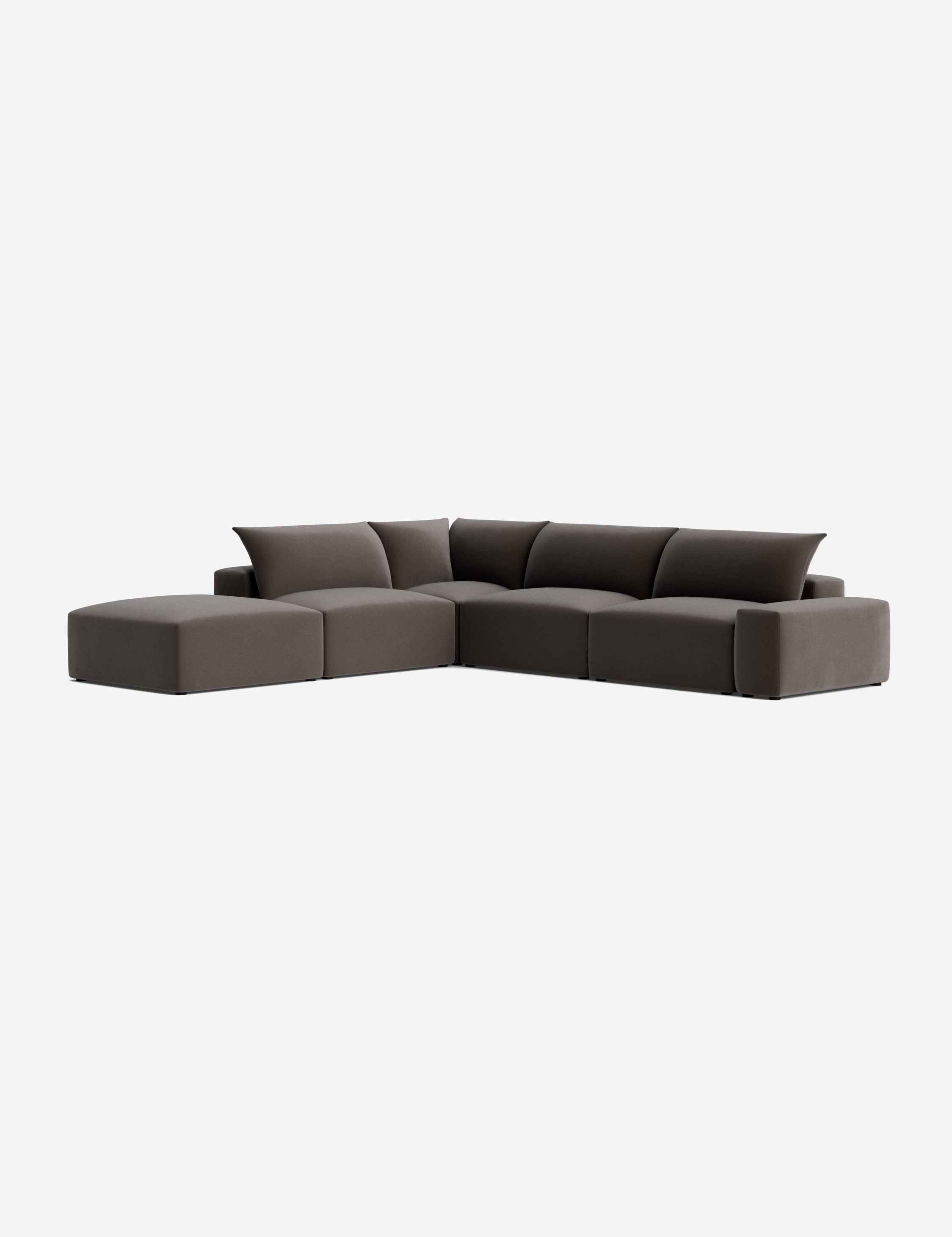 Brinley Chaise Sectional Sofa - Modern L-Shaped Couch with Chaise Lounge for Living Room, Family Room & Home Theater - Comfortable Fabric Upholstery