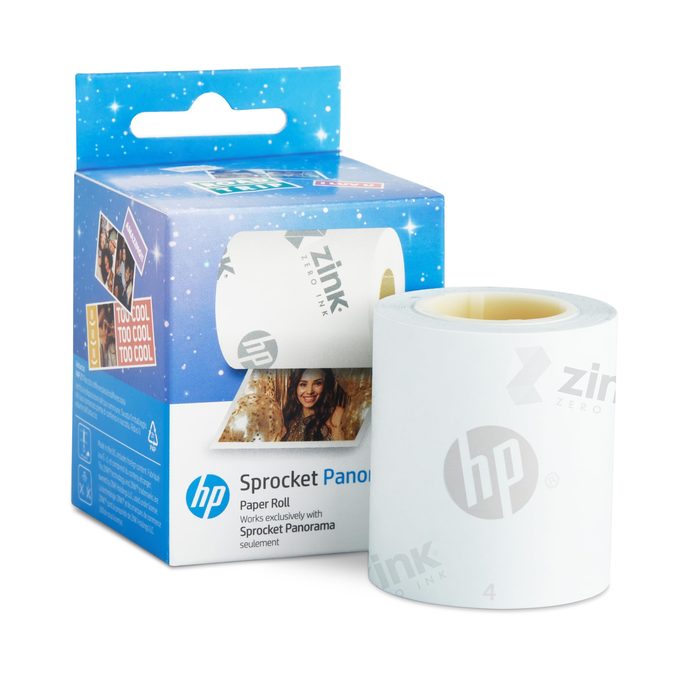 HP Sprocket Panorama Instant Portable Photo Printer (Grey) - Wireless Bluetooth ZINK Zero Ink Printing, Includes Travel Case, Photo Paper, Album, Markers & Accessories - Perfect for Travel, Parties & DIY Scrapbooking