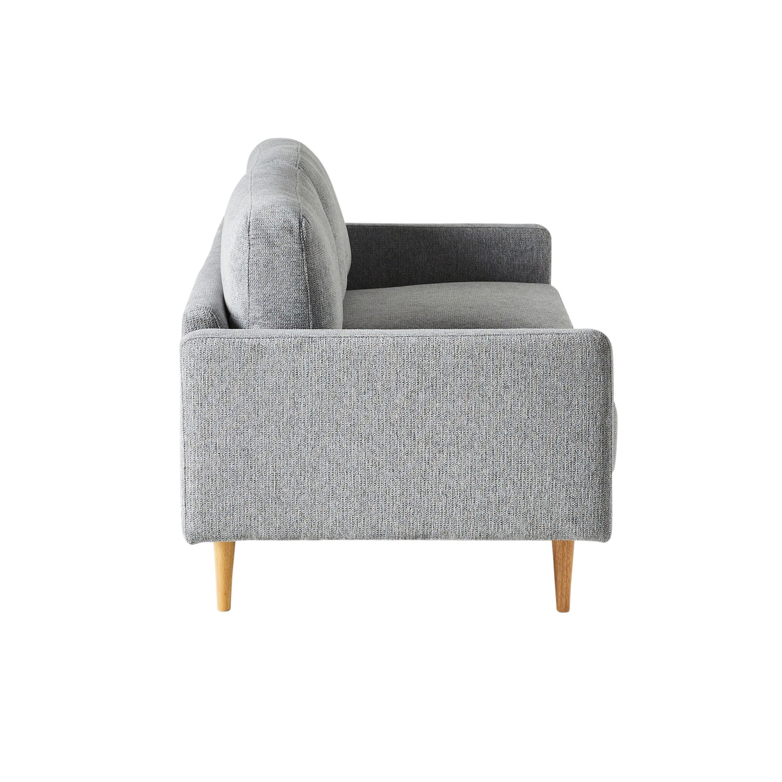 Boden 3-Seater Sofa - Sorrento Shadow Gray Fabric Couch for Living Room, Lounge & Apartment | Modern Comfortable Sectional Sofa for Home Decor