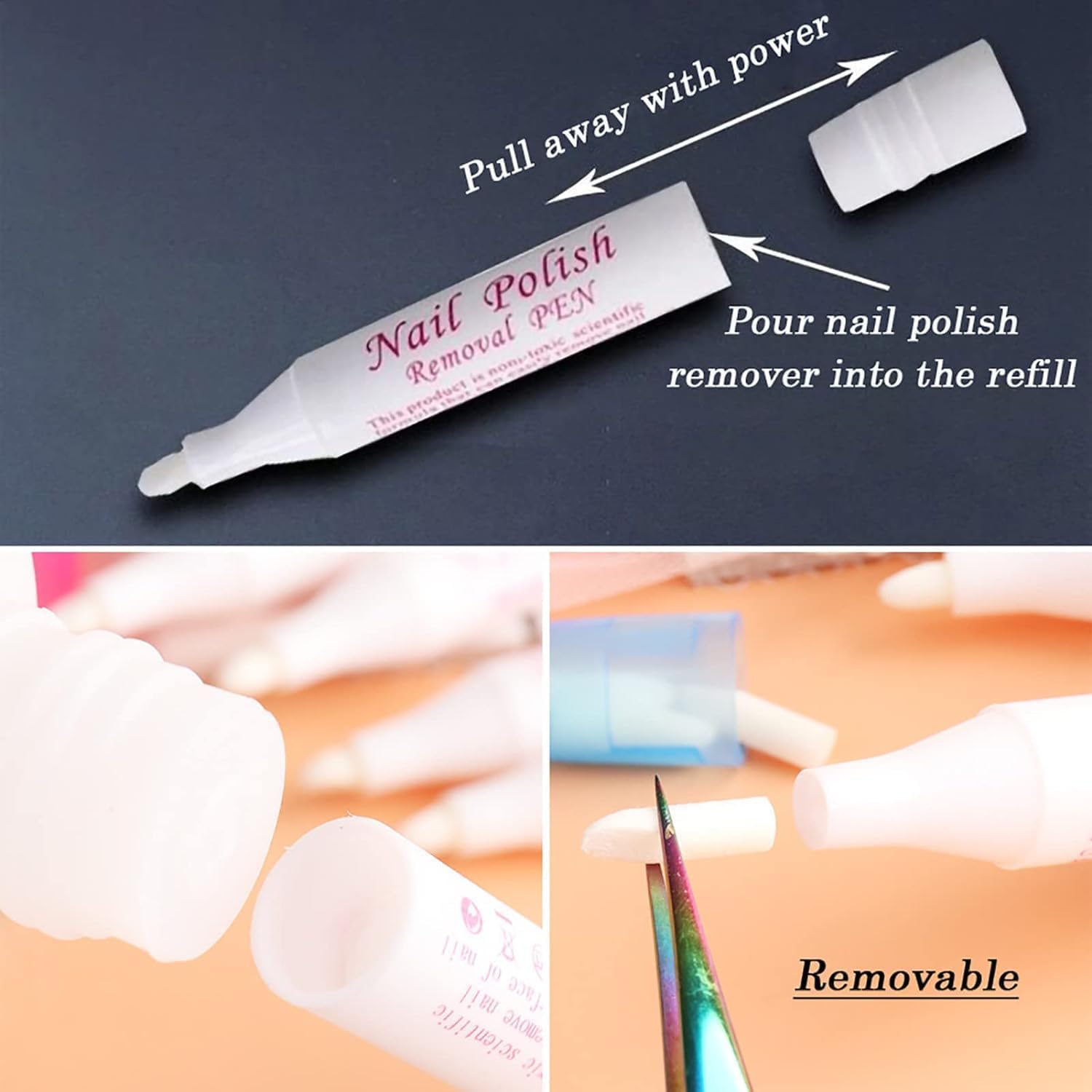 1Pc Nail Polish Corrector Pen with Removable Head - Quick Clean Nail Polish Mistakes for Manicure, Perfect for Home Salon & DIY Nail Art (Pink, 6g) | Ideal for Fingernails, Toenails & Professional Nail Care