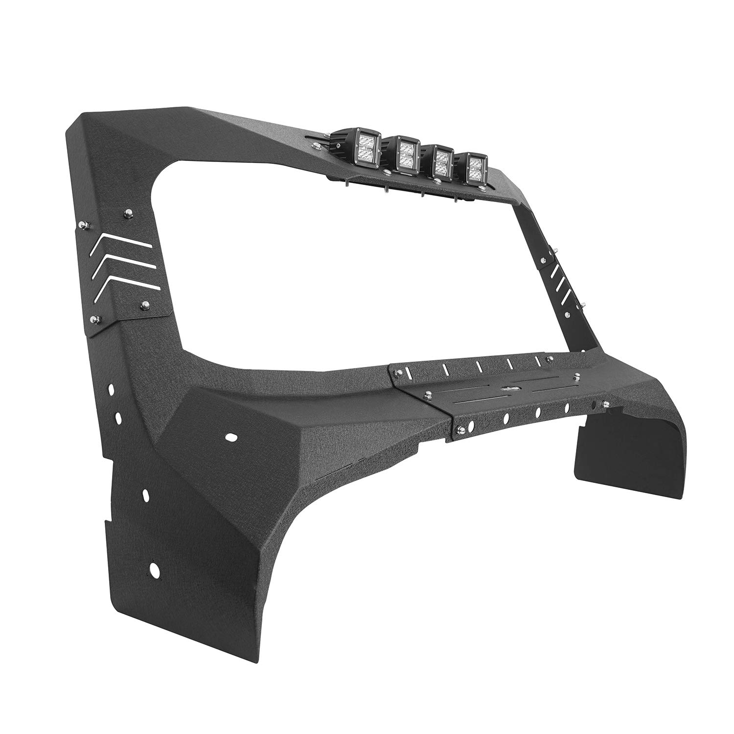 Hooke Road Jeep Wrangler TJ Windshield Frame Cover with LED Lights | Sun Visor & Cowl Body Armor | Fits 1997-2006 Models | Off-Road Protection & Style Upgrade