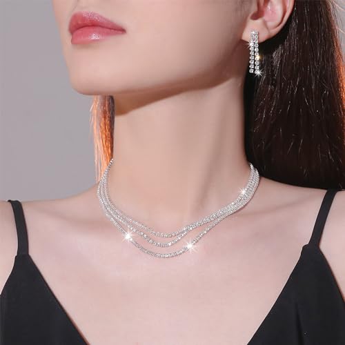 D:Silver Wedding Jewelry Set