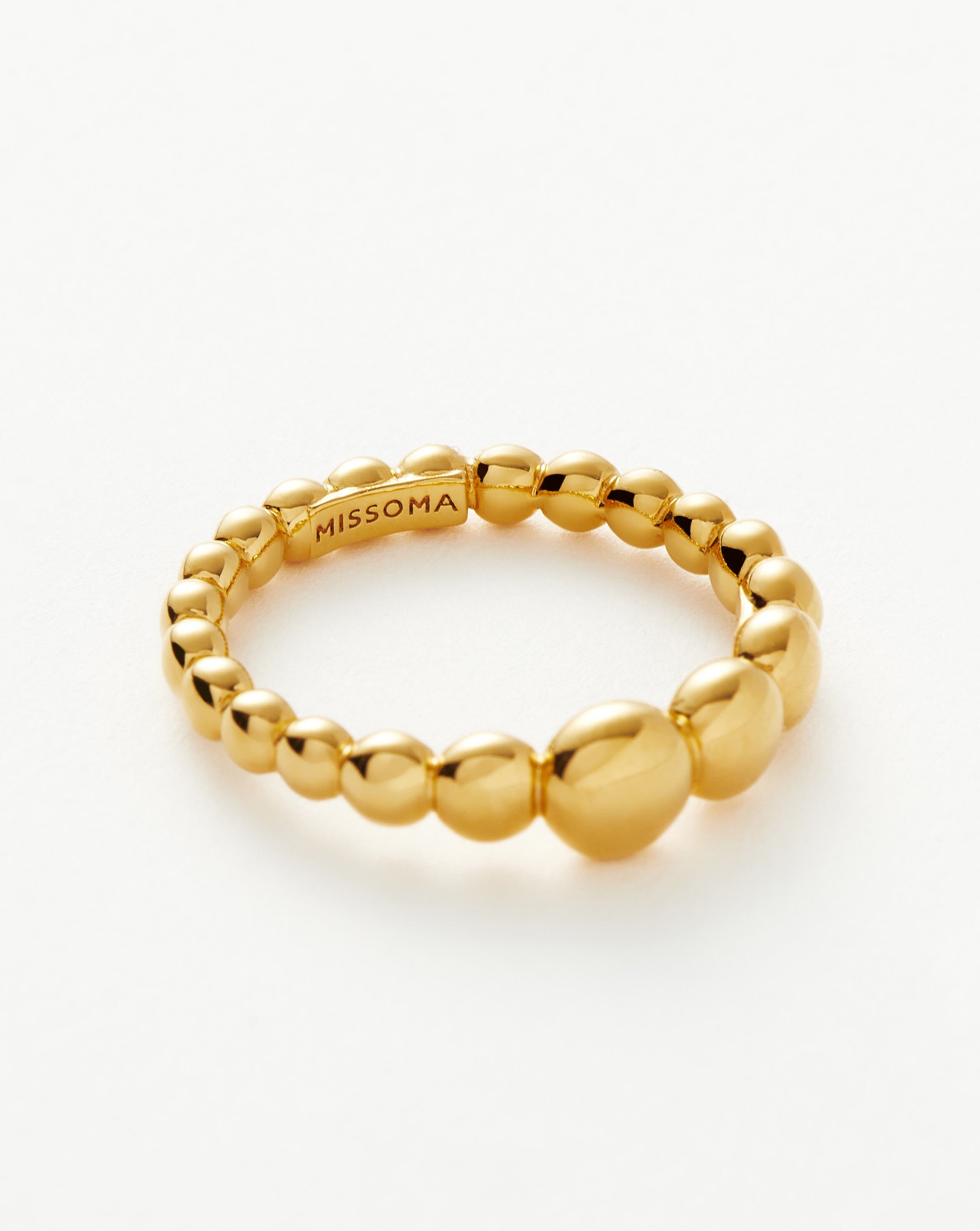 18k Gold Vermeil Beaded Stacking Rings for Women - Elegant Layered Jewelry for Everyday Wear & Special Occasions