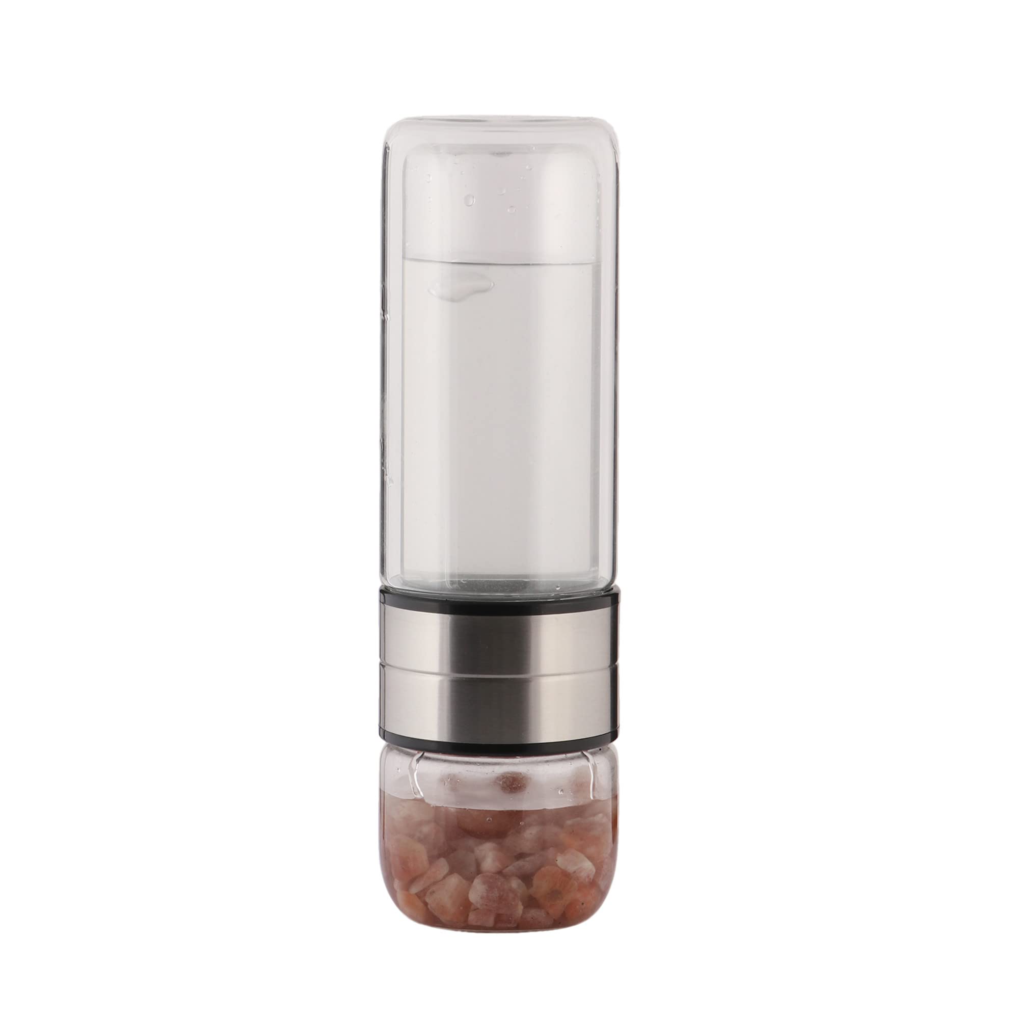 GEMHUB Crystal Water Bottle Set with Genuine Pink Jade Gemstones | Gem Infused Water for Hydration & Wellness | Perfect for Yoga, Meditation & Daily Use