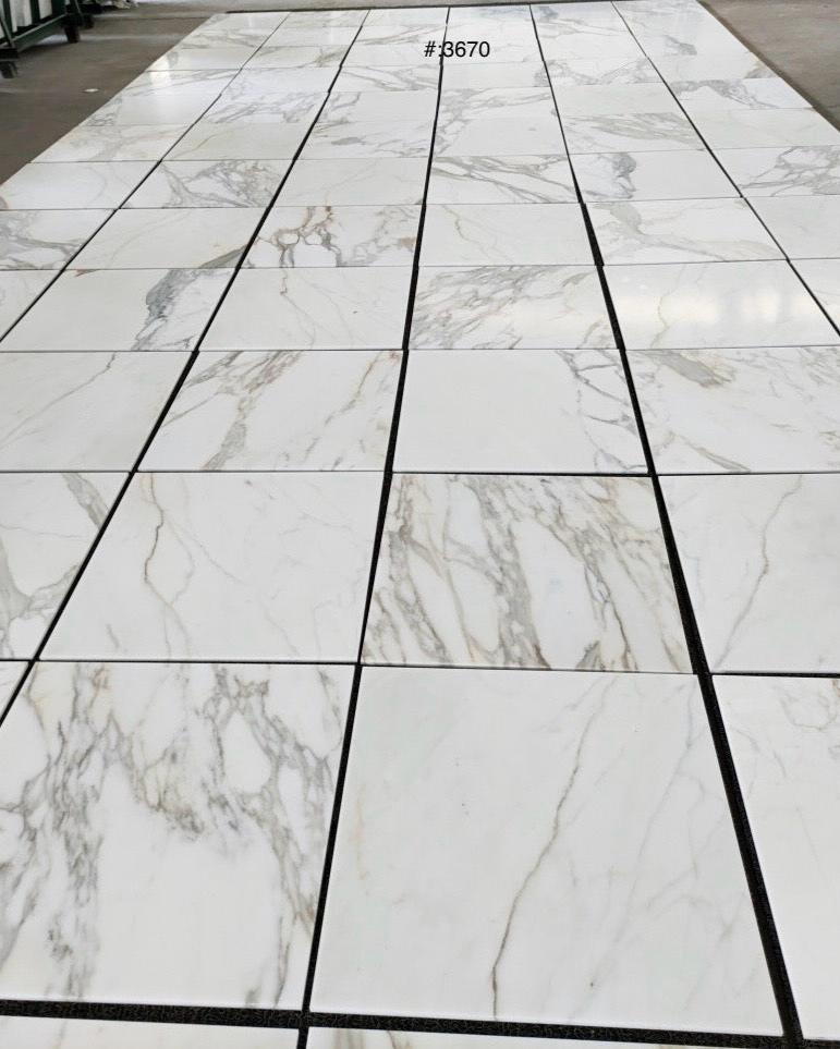 Premium Calacatta Gold Marble Tile 24x24 Inches - Polished Porcelain Floor & Wall Tile for Kitchen, Bathroom, and Luxury Home Decor
