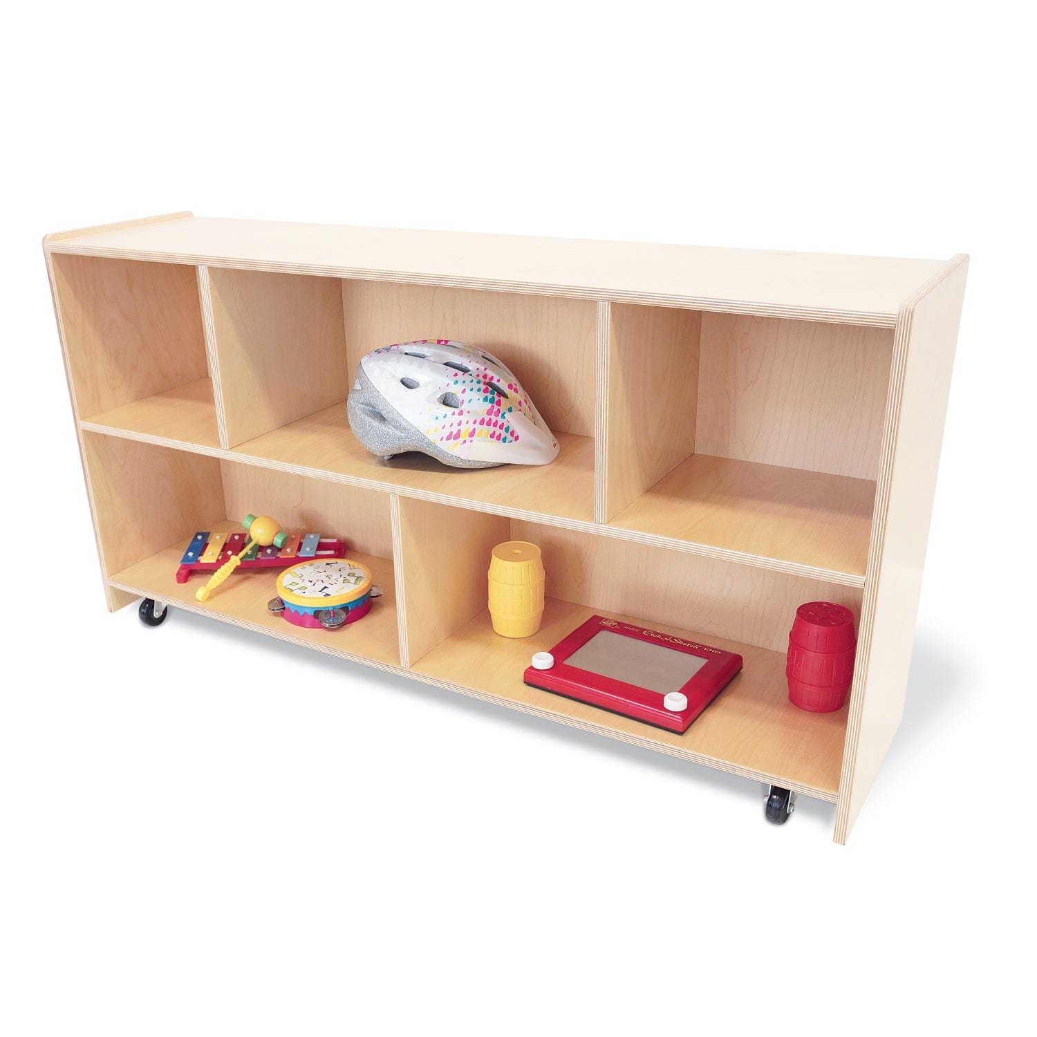 Multipurpose Straight Back Mobile Storage Cabinet - Rolling Organizer for Office, Home, or Classroom Use