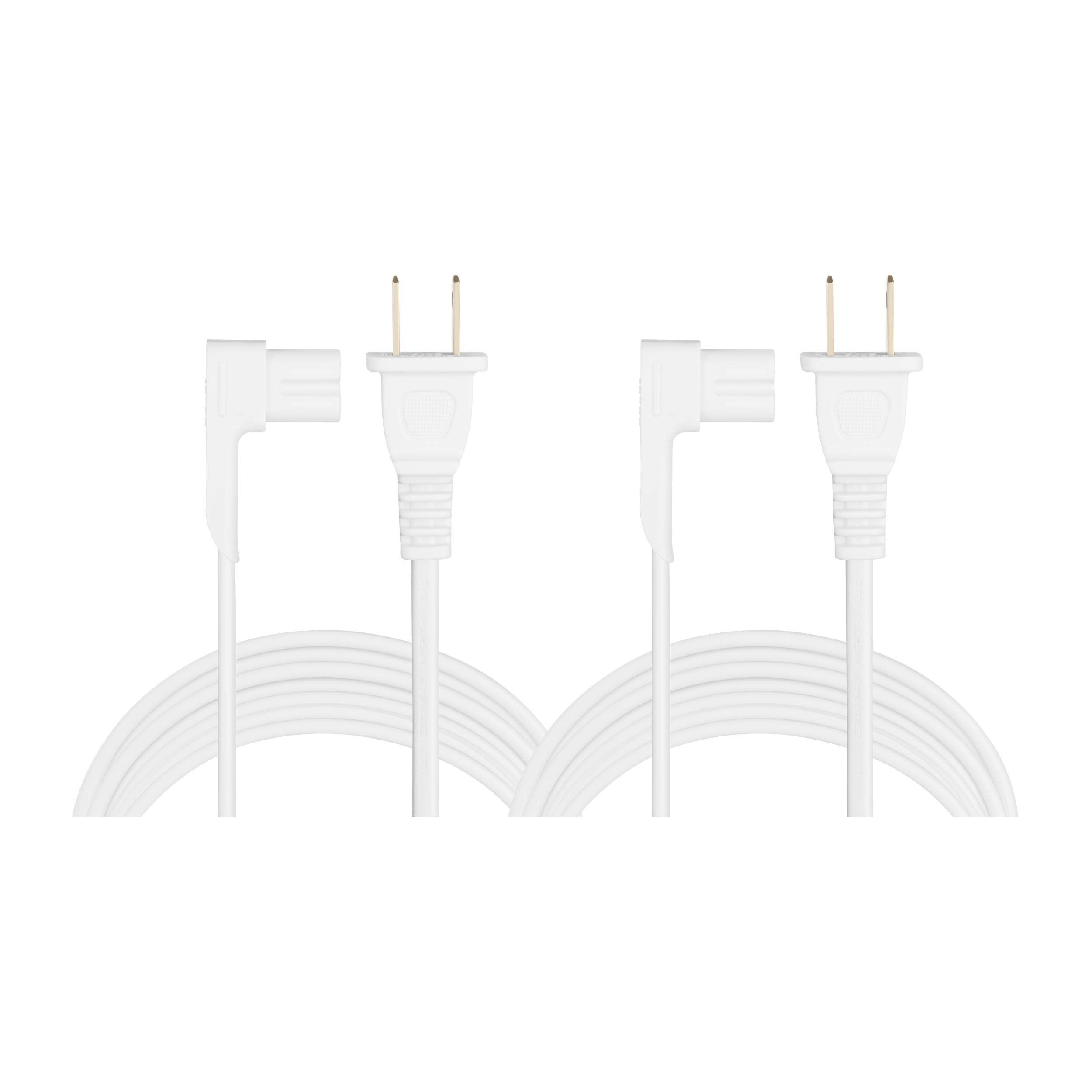 25-Foot 2-Pack Extra Long White Power Cord - Replacement Cable for Sonos One, One SL & Play-1 Speakers - Perfect for Home Theater, Gaming Setup & Office Use