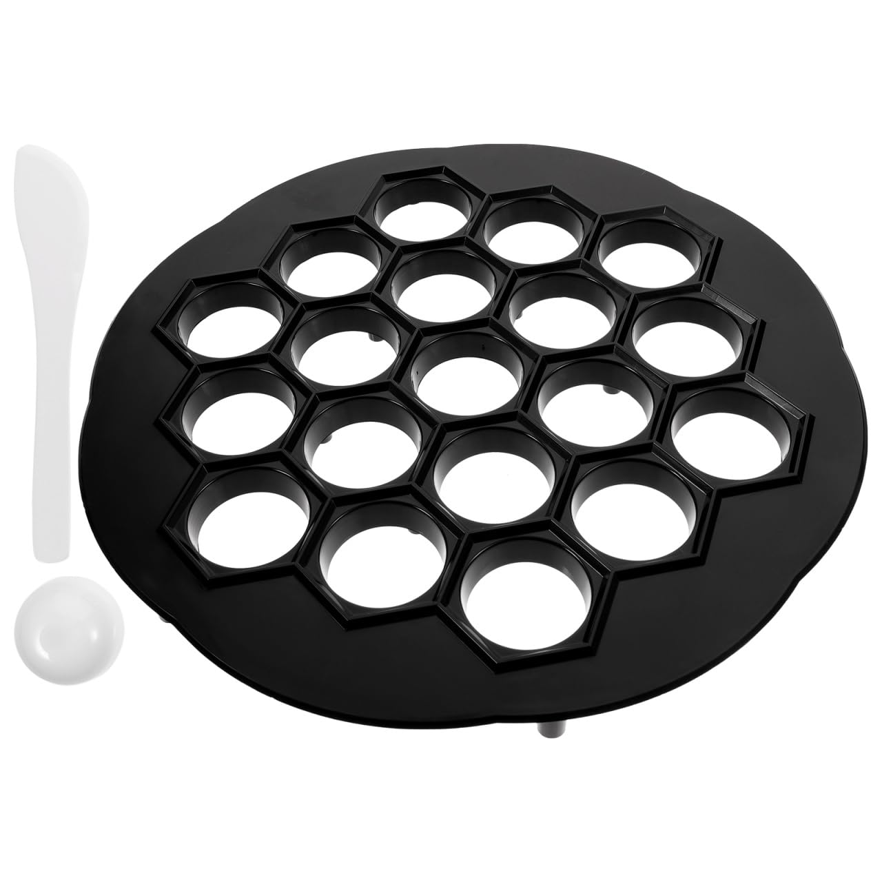 19-Hole Reusable Dumpling Maker - Black Plastic Pelmeni Mold for Homemade Dumplings, Ravioli & Potstickers | Easy DIY Cooking Tool | Perfect for Housewarming Gifts & Family Cooking Activities | Great for Asian Cuisine, Dinner Parties & Meal Prep