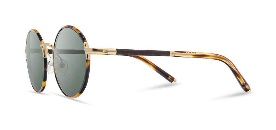 Shwood Hawthorne Acetate Sunglasses - Tortoise & Matte Gold Frame with G15 Lens - Stylish UV Protection for Outdoor Activities & Driving