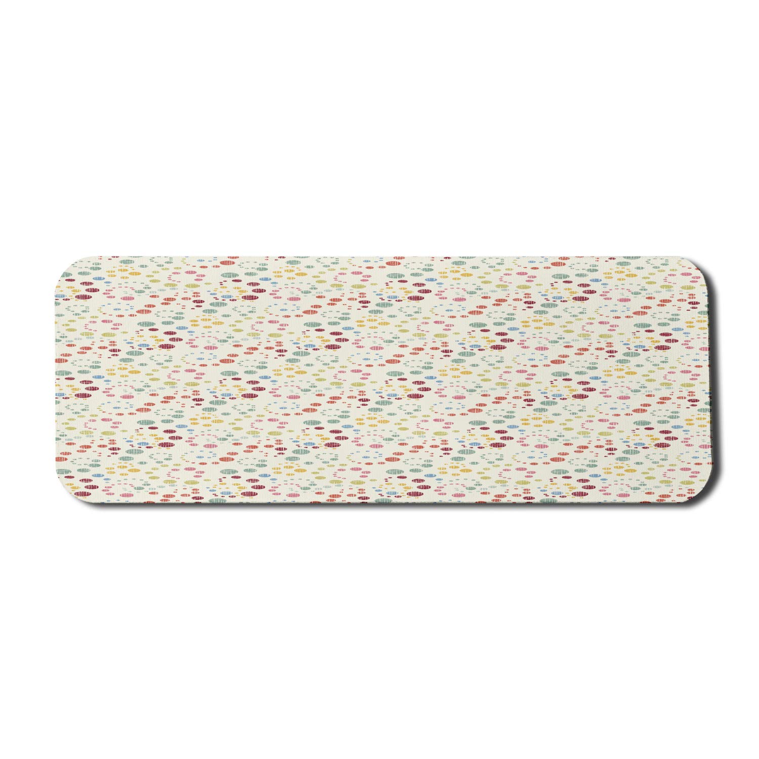Ambesonne Abstract Computer Mouse Pad - Colorful Retro Polka Dots & Vibrant Swirl Designs, Non-Slip Rubber Base, Large 31