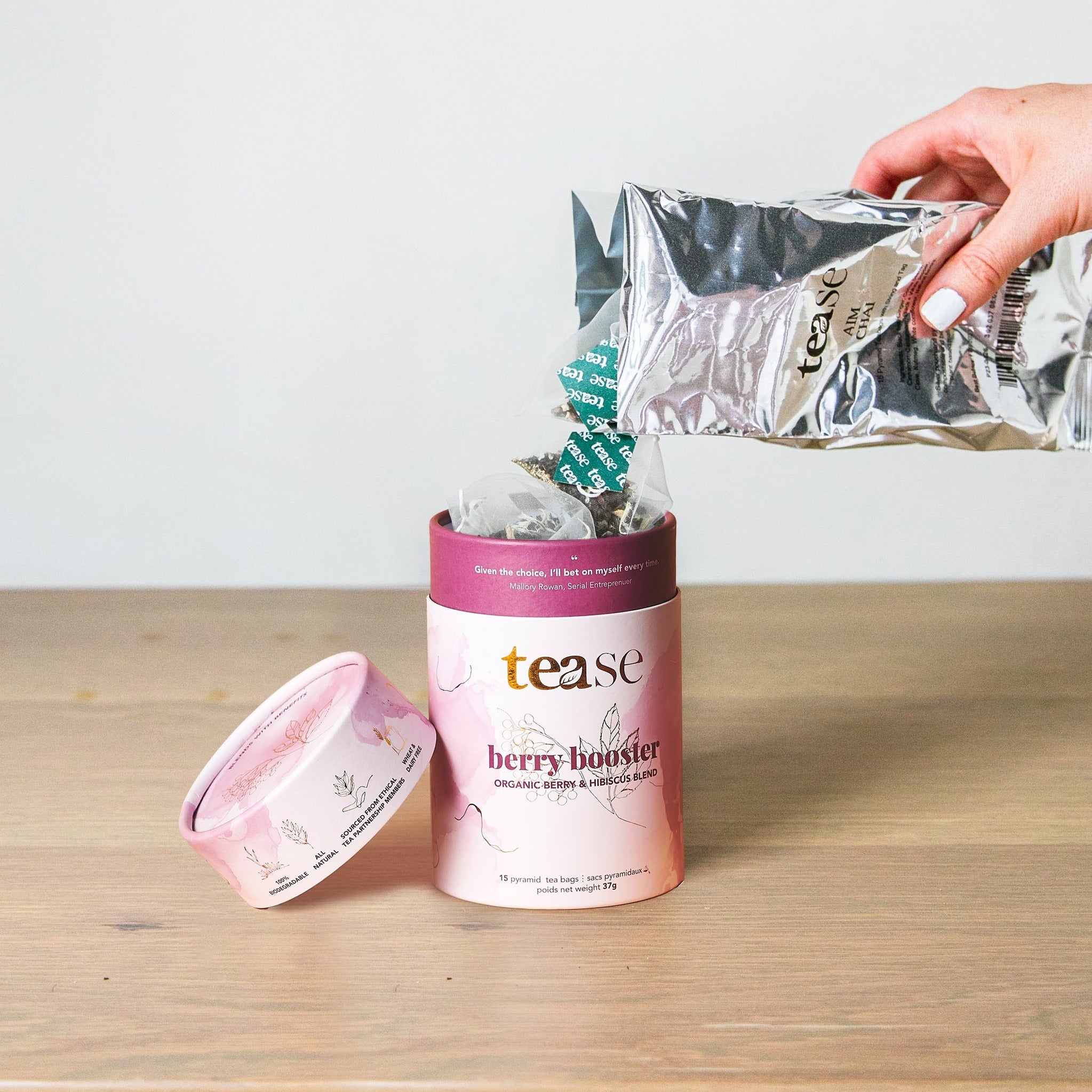 Tease Berry Booster - Natural Energy & Focus Supplement for Workouts & Study | Boost Performance & Mental Clarity