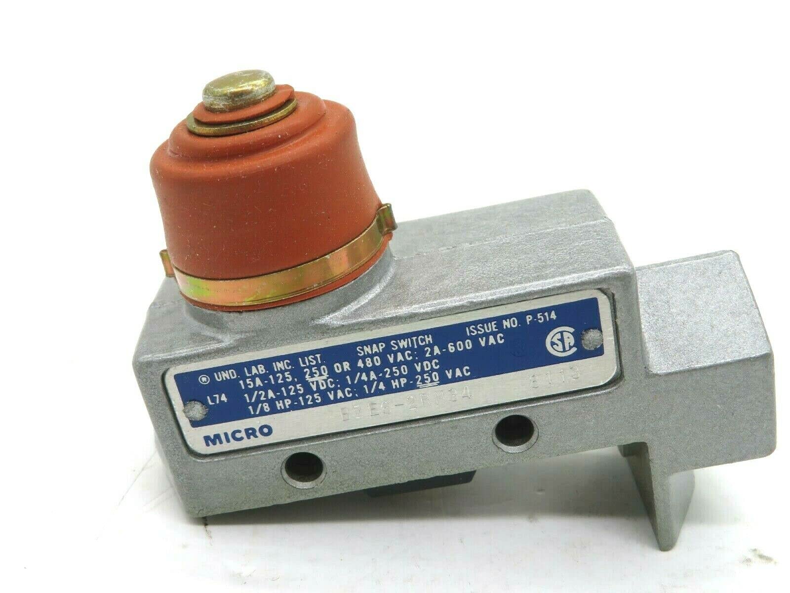 Honeywell BZE6-2RN34 Heavy Duty Limit Switch with Top Plunger, 600V AC/DC, Industrial-Grade for Machinery & Automation Systems - Perfect for CNC, Conveyors & Safety Controls