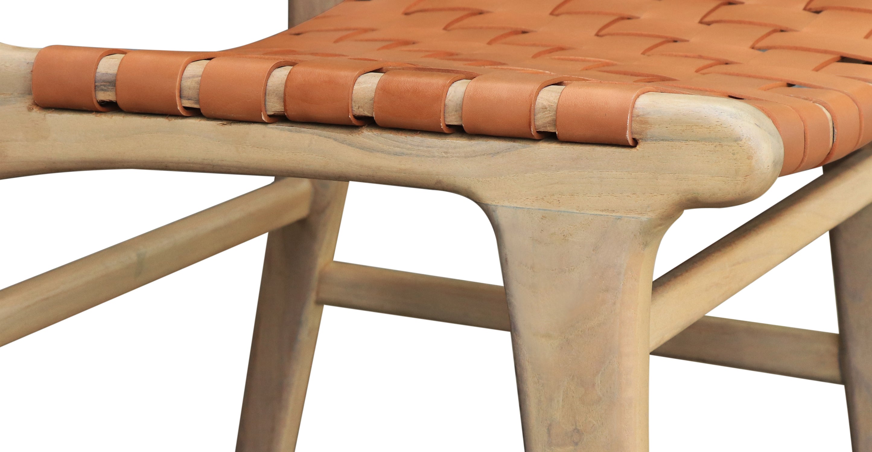 Premium Teak & Leather Dining Chair - Handcrafted Solid Wood & Genuine Leather - Perfect for Dining Room, Kitchen, or Restaurant Use