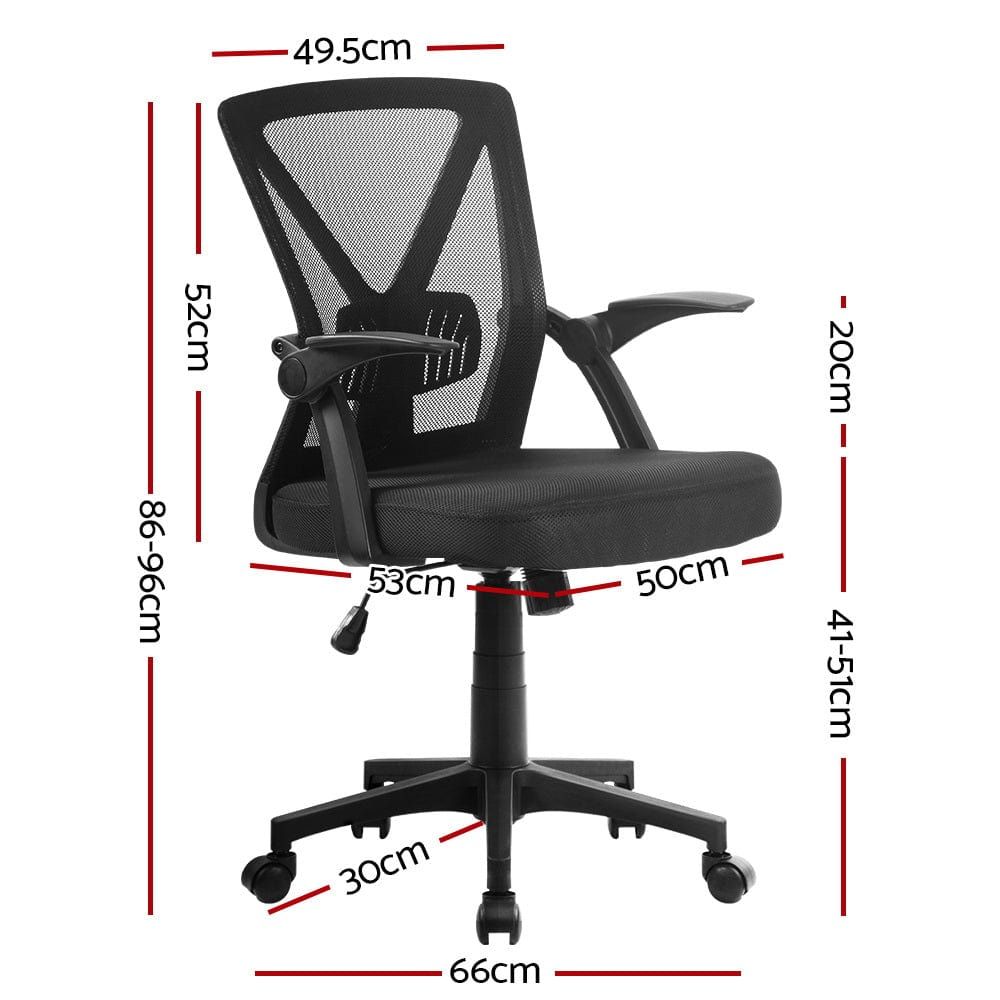 Ergonomic Mesh Office Chair with Mid Back Support - Black - Perfect for Home Office, Gaming, and Workspace Comfort