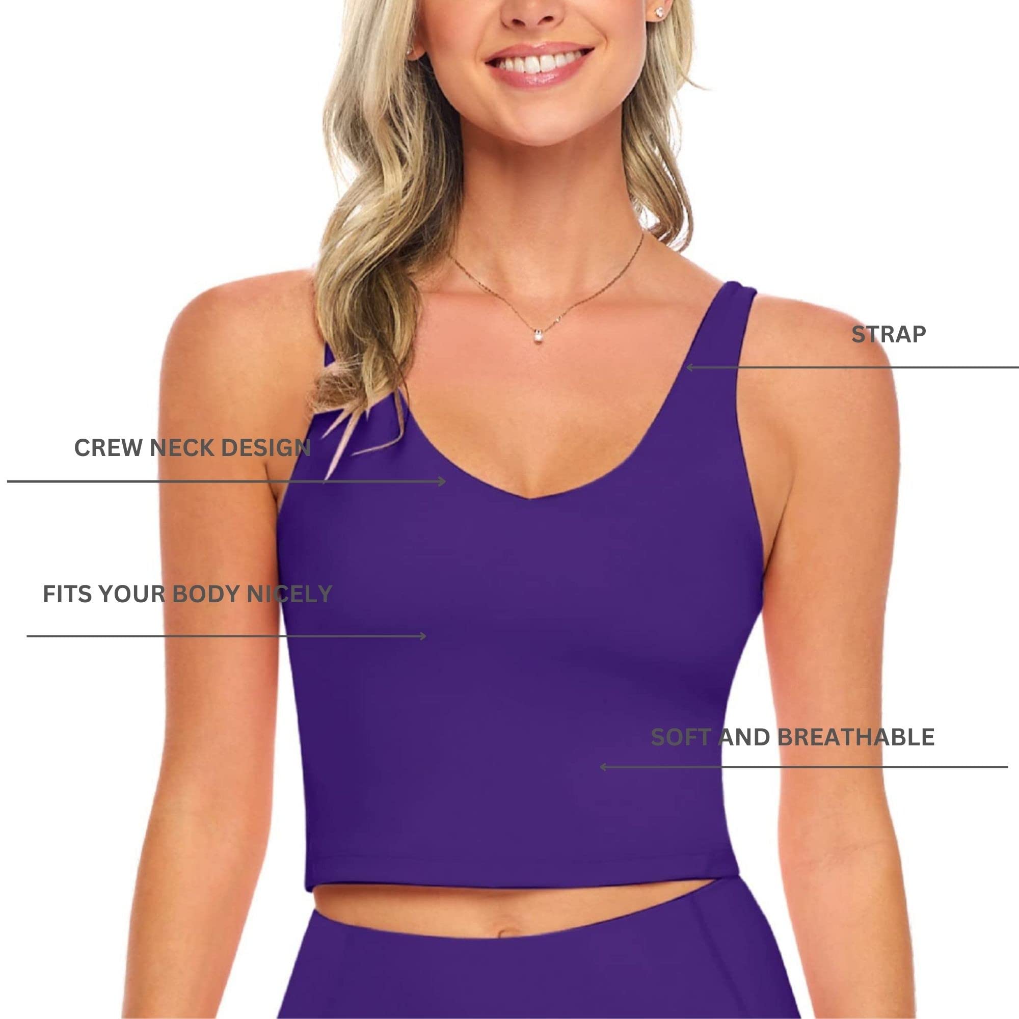 Wirefree Padded Sports Bra for Women - Medium Support Yoga Top with 5-Piece Resistance Bands Set | Workout, Gym & Fitness Essentials