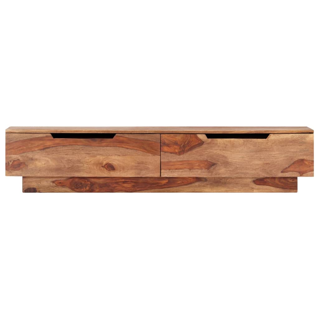 Solid Sheesham Wood TV Stand with 2 Drawers - 57.1