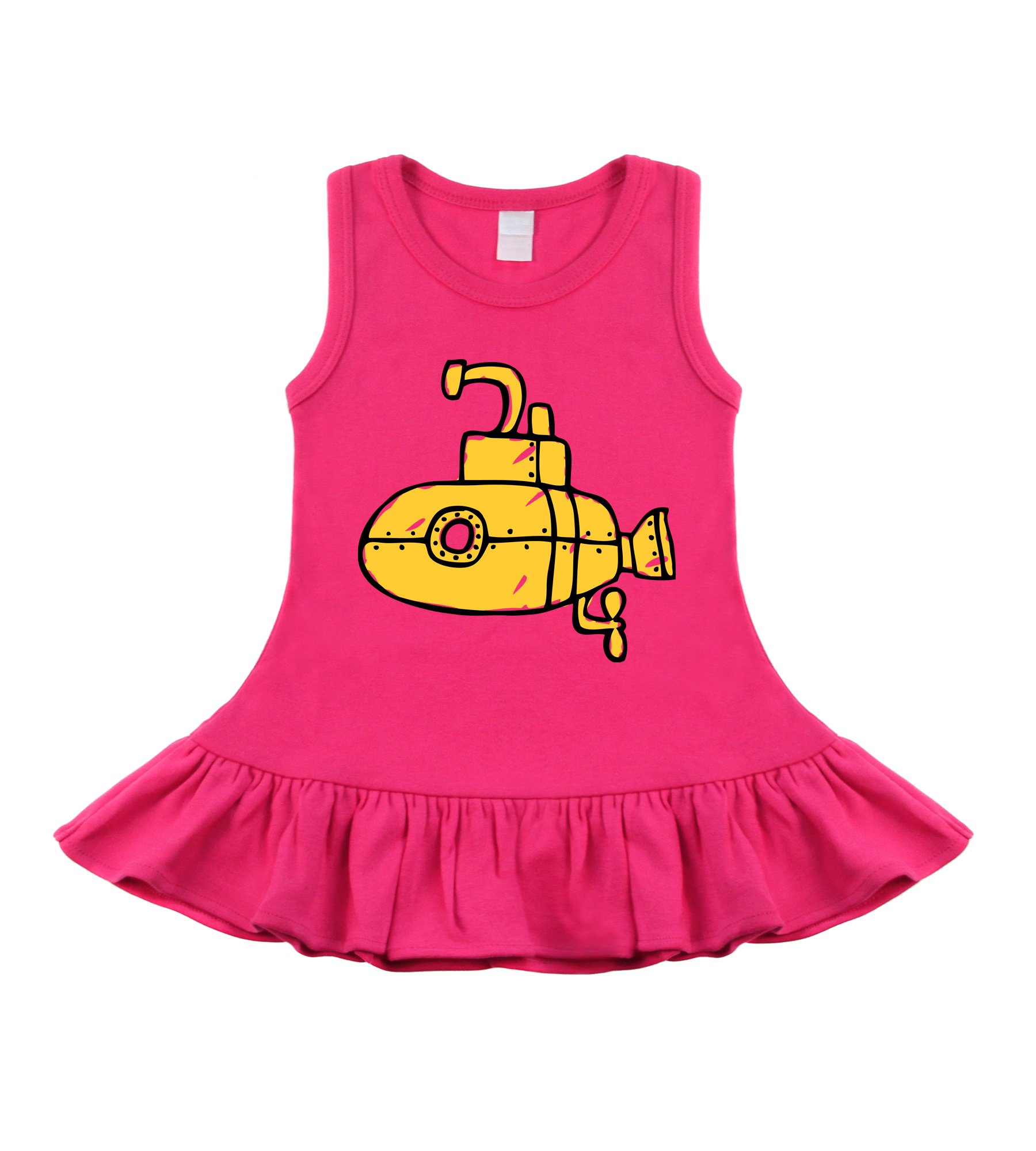 Baby Submarine Hot Pink Sleeveless Dress for Playdates & Parties