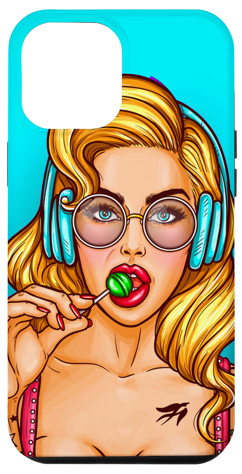 iPhone 12 Pro Max Kawaii Cute Blonde Girl with Lollipop Candy Case - Trendy Protective Phone Cover for Women & Teens - Perfect for School, Work & Everyday Use
