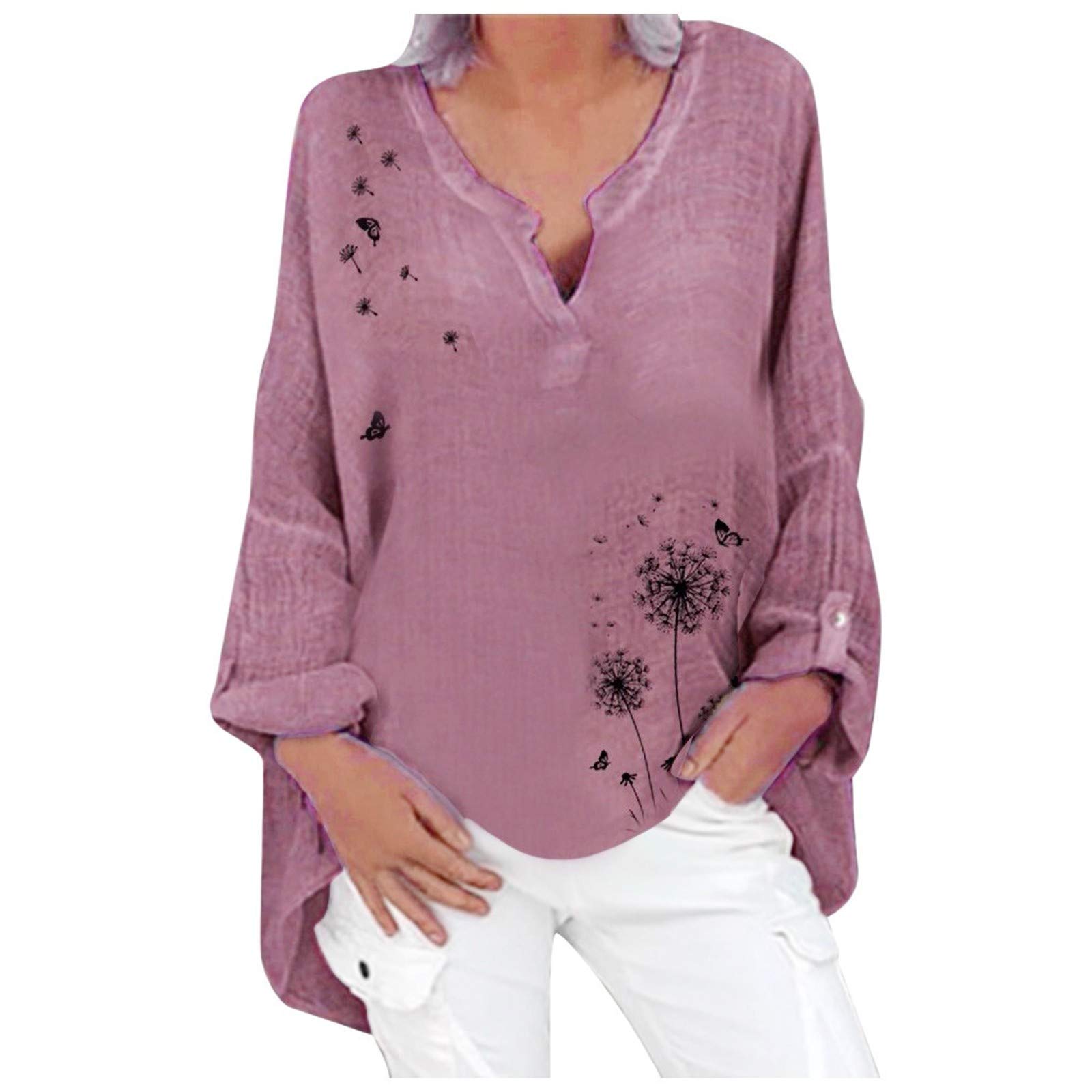 Floral Print Blouses for Women - Summer & Fall Crewneck T-Shirts, Casual Fit Workout Tank Tops & Tunic Tops | Office Wear, Weekend Outfits, Gym Essentials