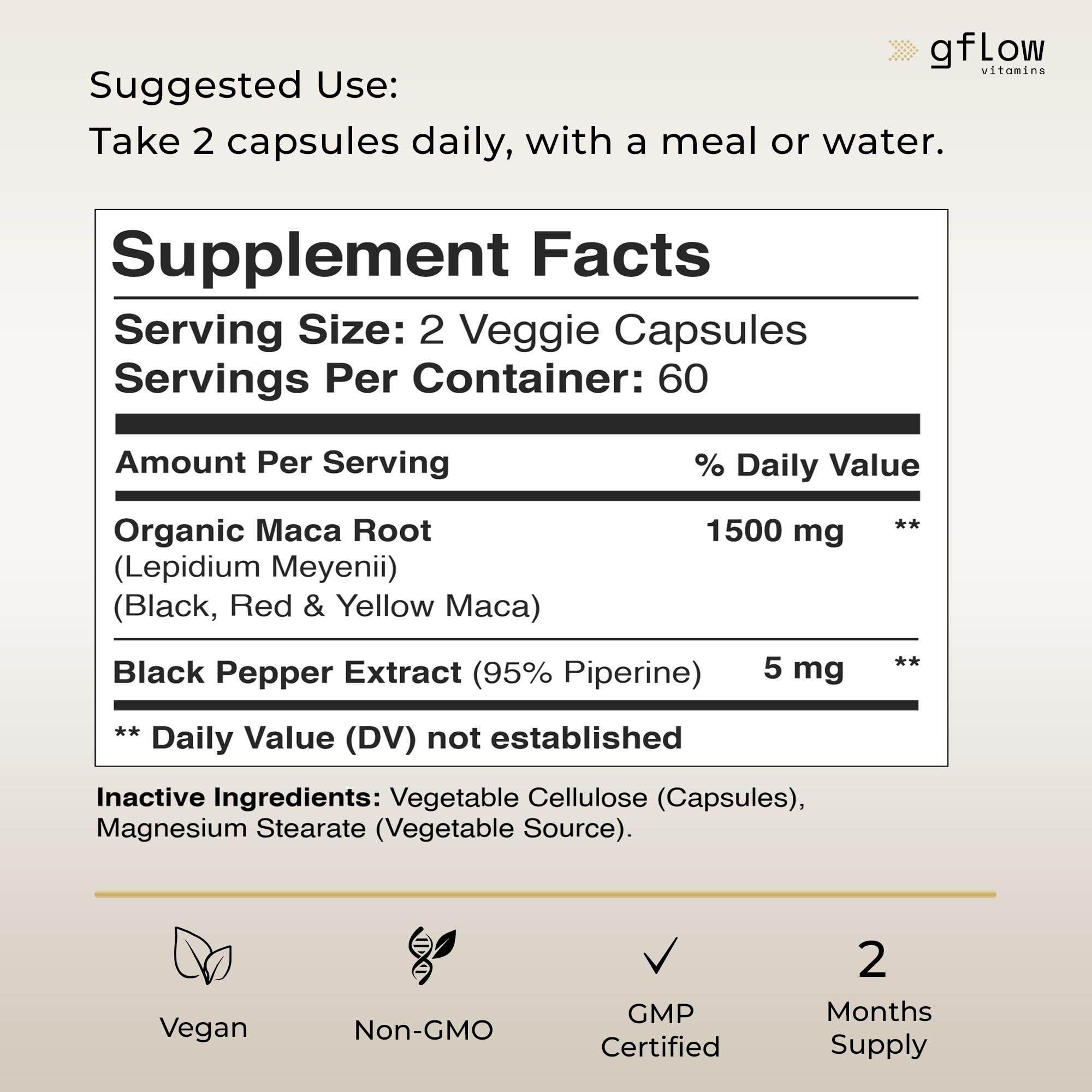 Premium Organic Maca Root Capsules 1500mg - Black, Red & Yellow Peruvian Maca Extract with Black Pepper - 120 Vegan Pills - 100% Gelatinized for Better Absorption - Natural Energy Booster for Men & Women - Supports Stamina, Performance & Mood - Perfect for Workouts, Stress Relief & Daily Wellness