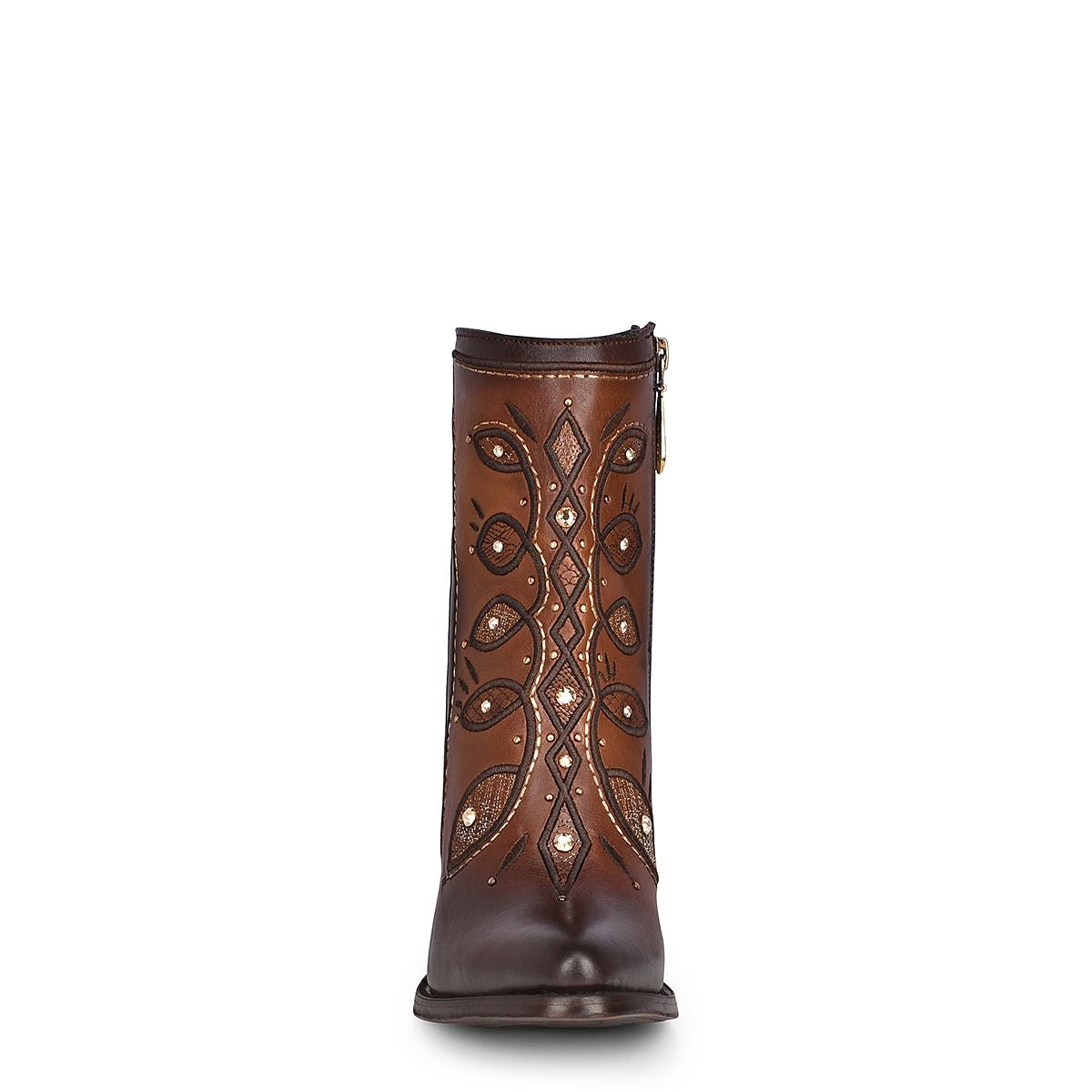 Women's Brown Western Cowgirl Ankle Boots - Genuine Cowhide Leather for Comfort & Style | Perfect for Rodeo, Country Dancing & Casual Wear