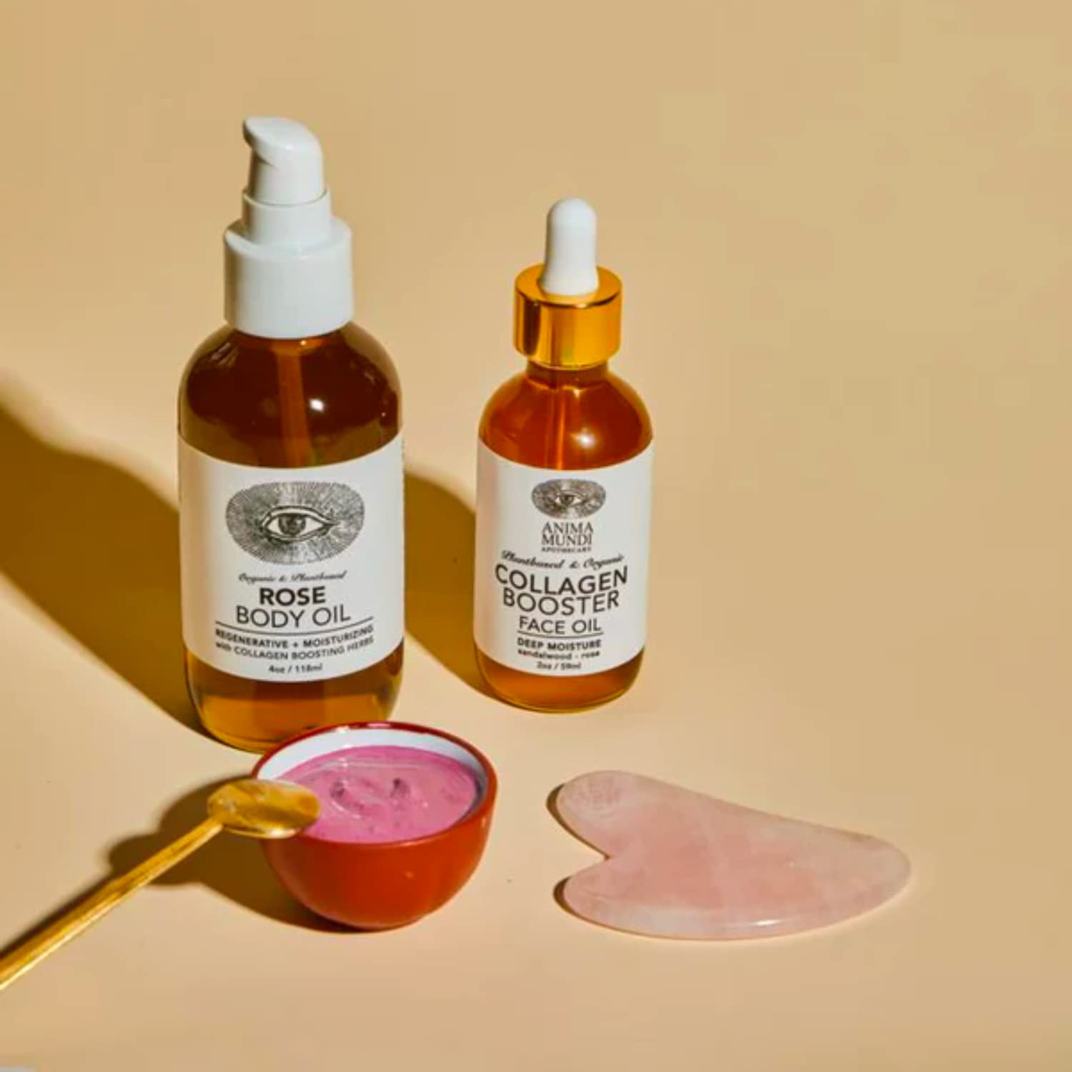 Anima Mundi Apothecary Rose Clay Mask - Hydrating & Purifying Facial Mask with Rose, Hibiscus, Mangosteen Powder, White Kaolin Clay & Aloe Vera Extract (1.76oz) - Deep Cleansing & Soothing for Dry, Sensitive & Acne-Prone Skin - Perfect for Spa Day & Self-Care Routine