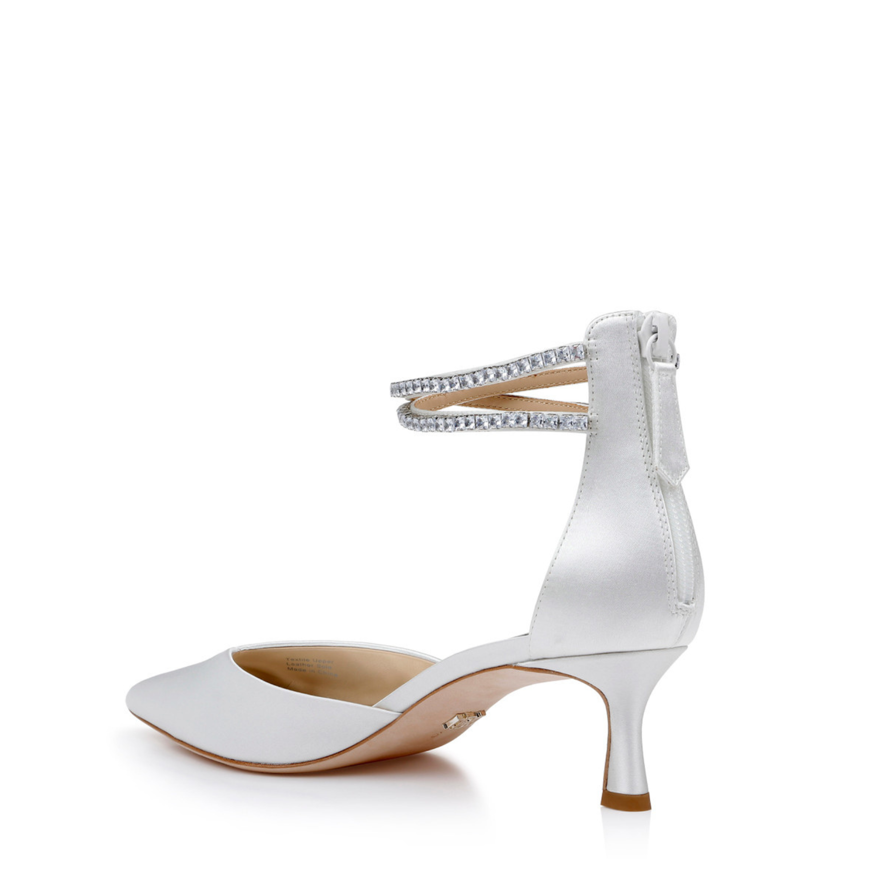 Lilibeth Women's Crystal Embellished Dual Strap Kitten Heels - Soft White Wedding Shoes for Brides, Prom, Party & Special Occasions