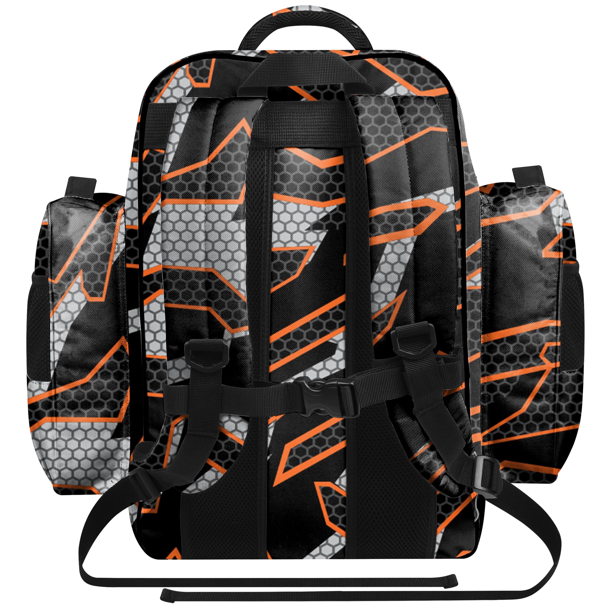 FIGHTSENSE Camo Orange Cornhole Backpack - Holds 24 Bags with Multiple Pockets, Durable Carrying Case for Cornhole Bags | Perfect for Tailgating, Beach Games & Outdoor Parties