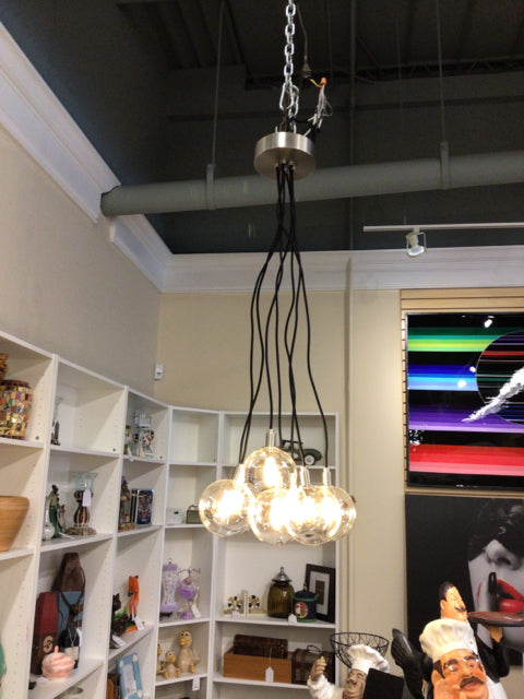 Arteriors 6-Light Glass Globe Chandelier - Modern Ceiling Light Fixture for Dining Room, Living Room & Bedroom