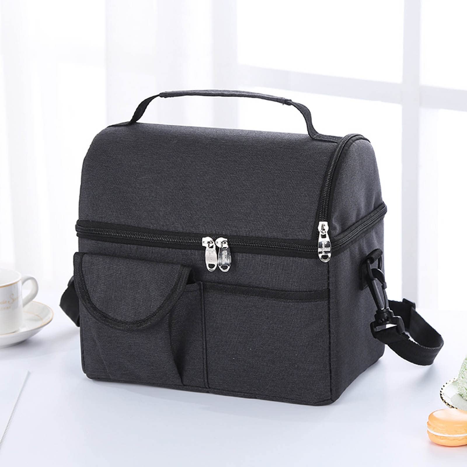 Large Insulated Lunch Bag for Adults - Oxford Cloth Thickened Aluminum Foil Lunch Box with Safe Zipper | Portable Thermal Lunch Tote for Office, School, Picnic & Outdoor Activities | Keeps Food Hot or Cold